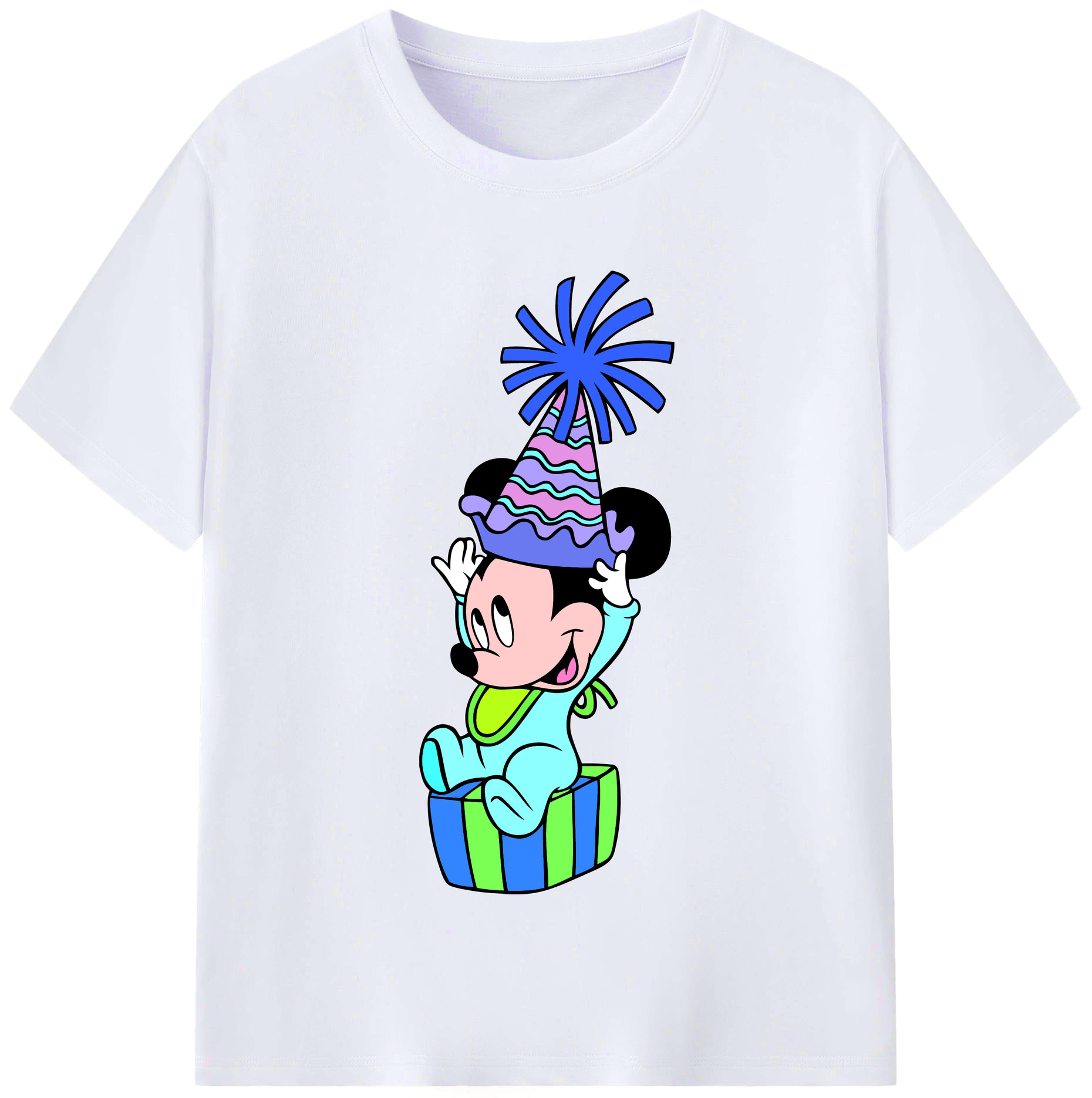 （画像用） ミッキーマウス Mickey Mouse レディースカジュアルプリントTシャツ（綿100％）