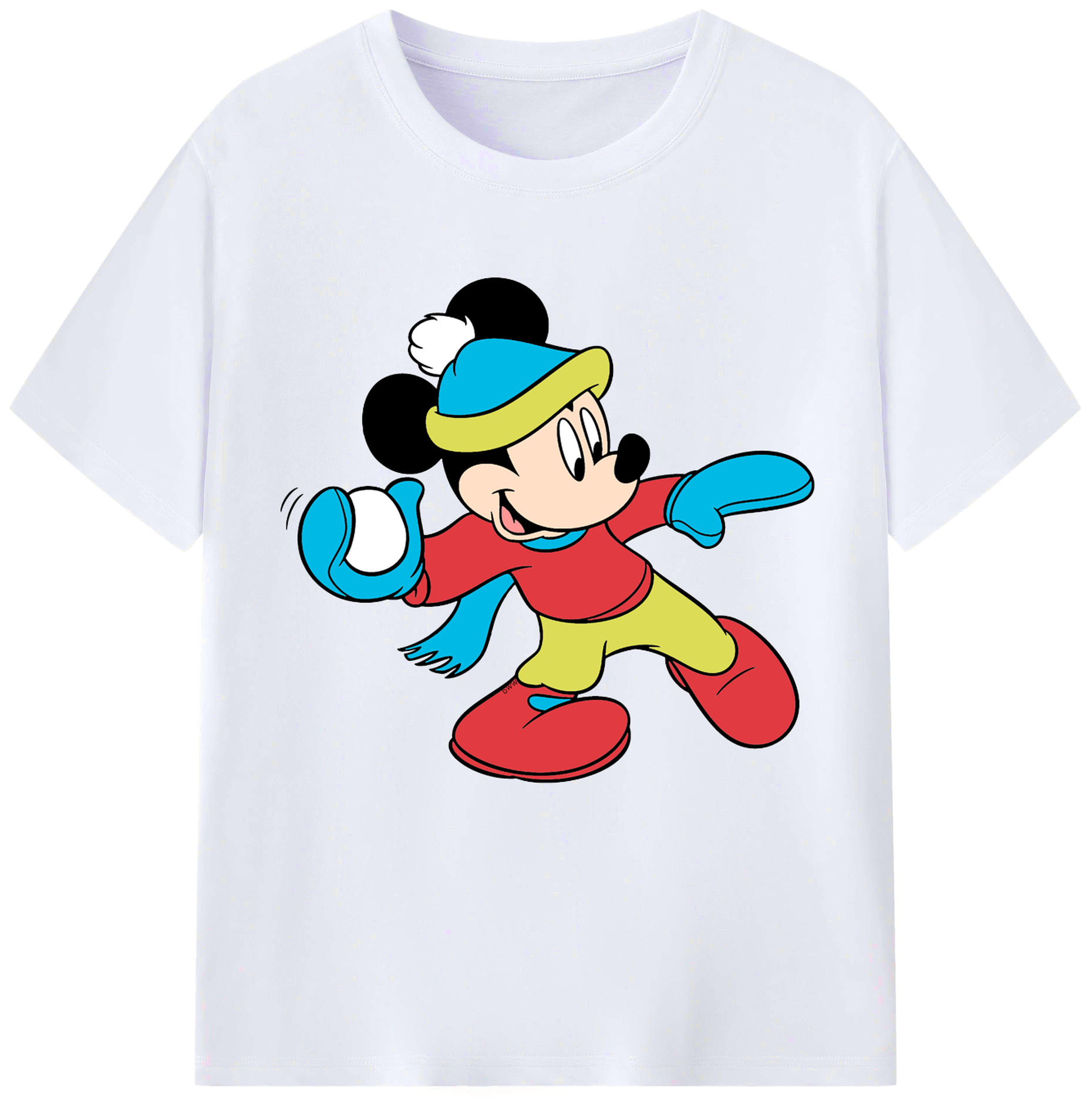 （画像用） ミッキーマウス Mickey Mouse レディースカジュアルプリントTシャツ（綿100％）