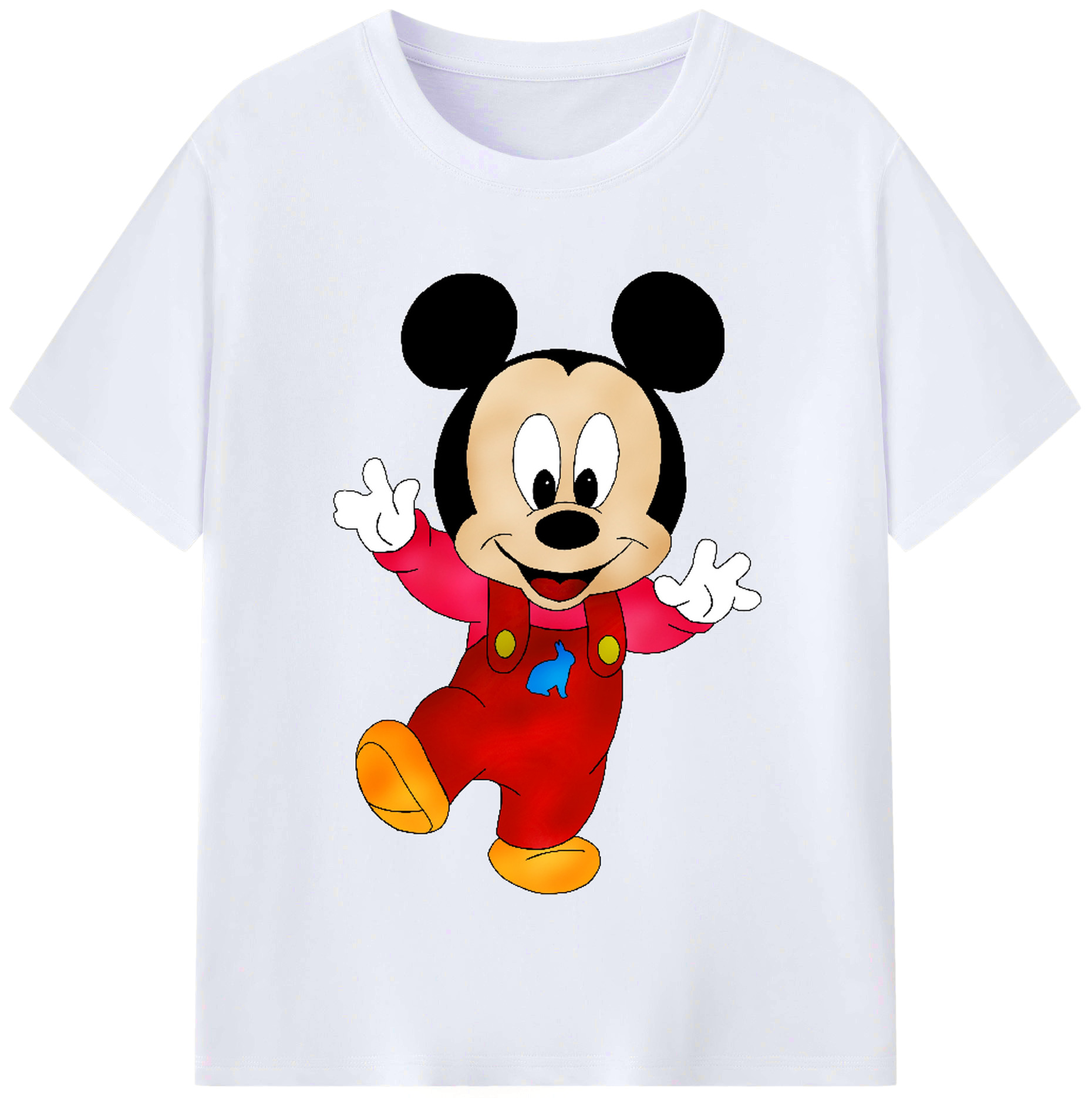 （画像用） ミッキーマウス Mickey Mouse レディースカジュアルプリントTシャツ（綿100％）