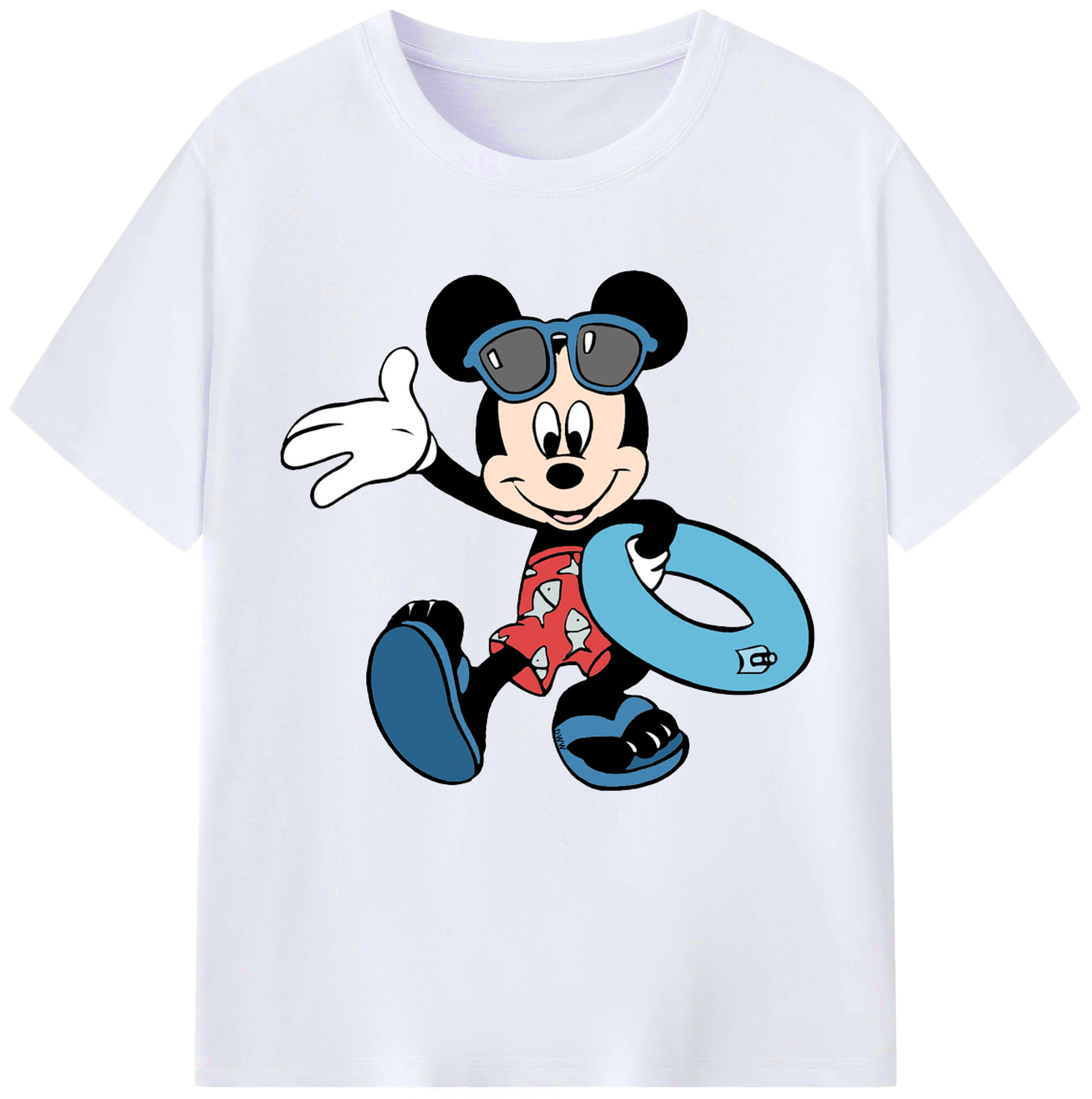 （画像用） ミッキーマウス Mickey Mouse レディースカジュアルプリントTシャツ（綿100％）