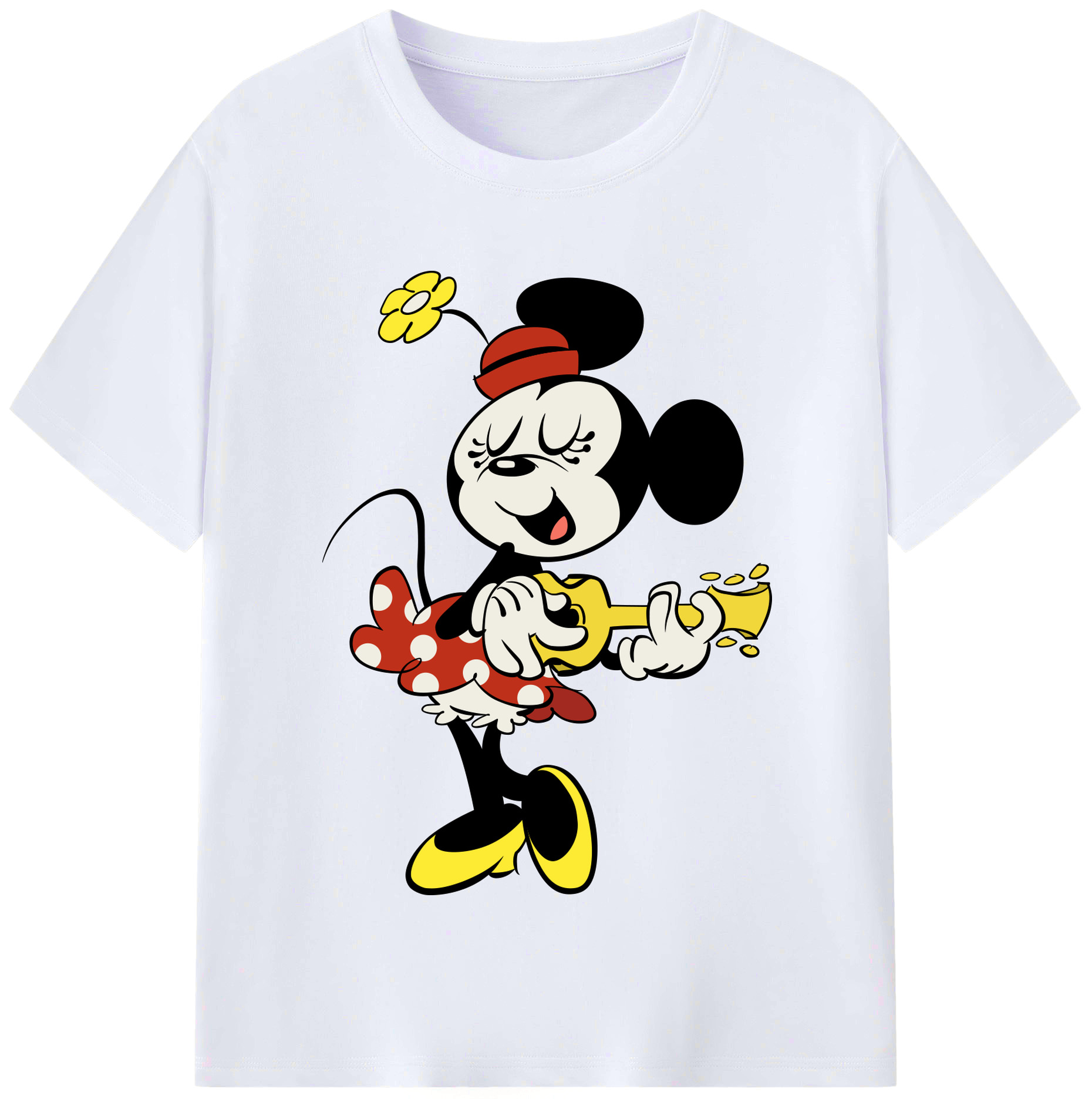 （画像用） ミッキーマウス Mickey Mouse レディースカジュアルプリントTシャツ（綿100％）