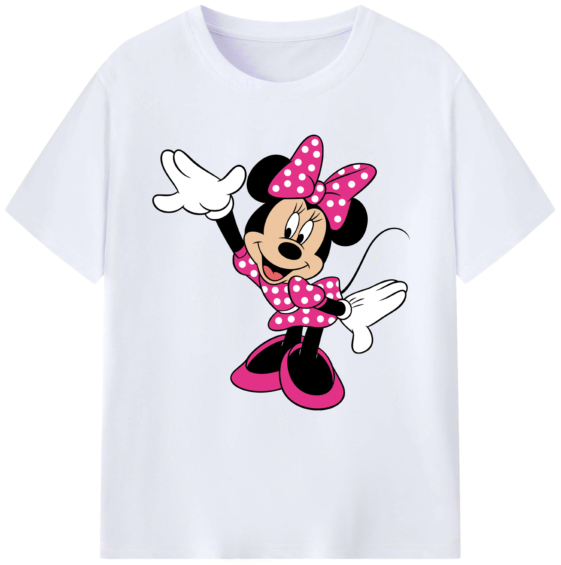 （画像用） ミッキーマウス Mickey Mouse レディースカジュアルプリントTシャツ（綿100％）