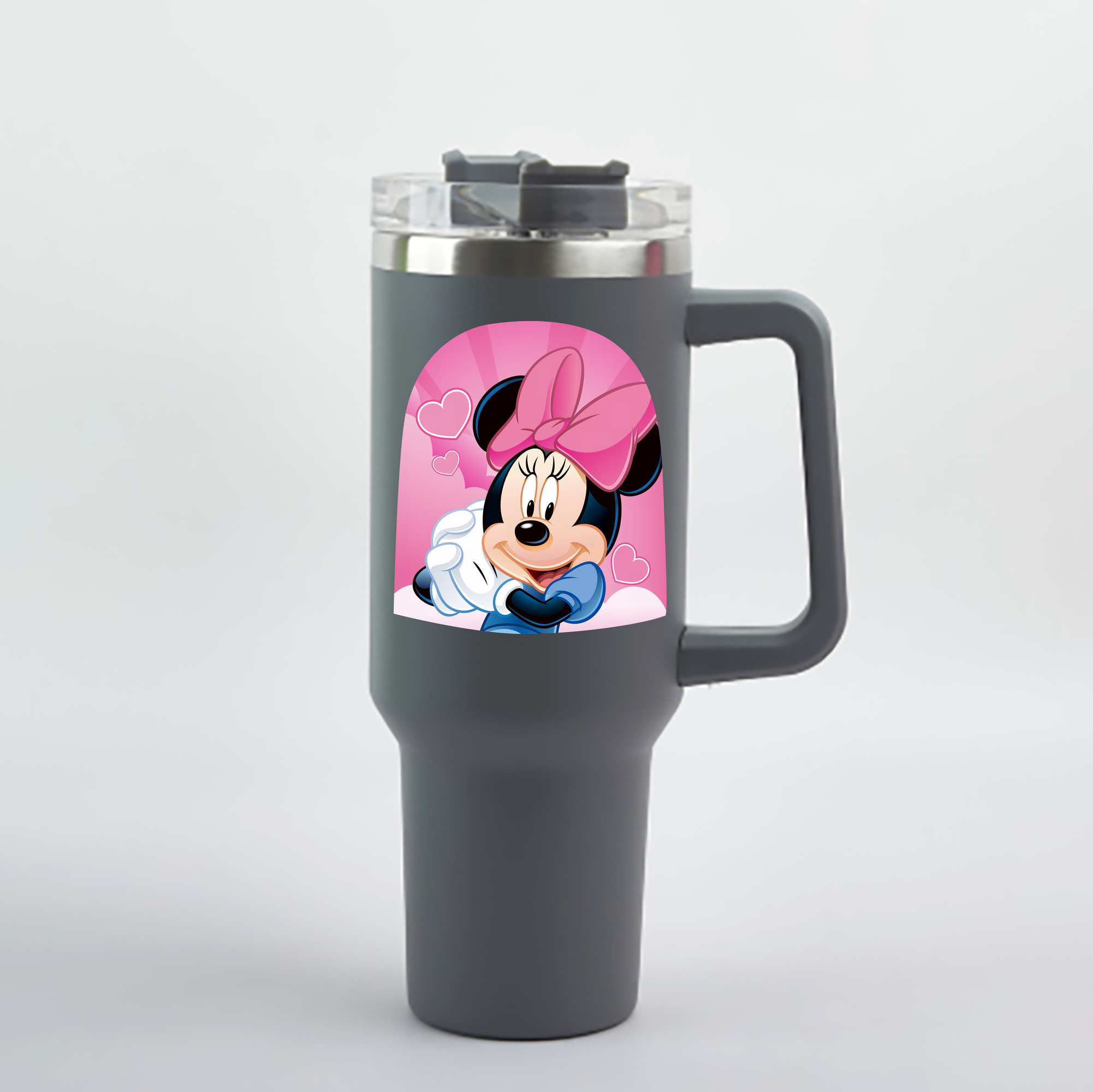 （画像用） ミッキーマウス Mickey Mouse 1200mL車用タンブラー - クリスタルステッカー（プラスチックストロー付き）