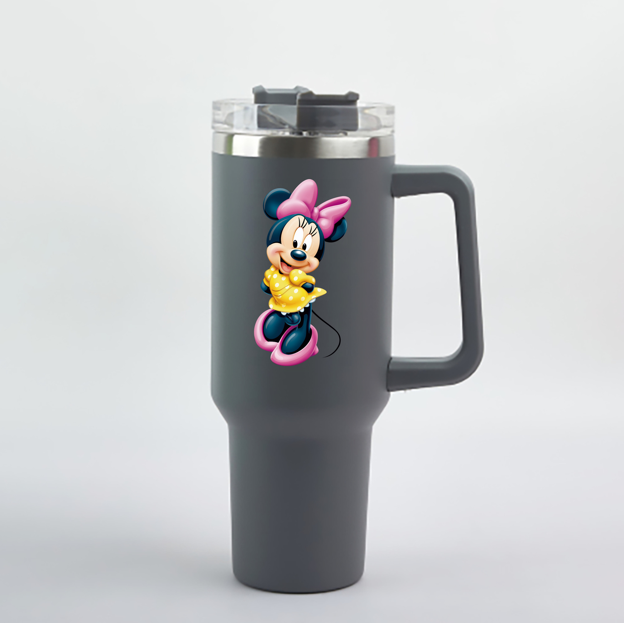 （画像用） ミッキーマウス Mickey Mouse 1200mL車用タンブラー - クリスタルステッカー（プラスチックストロー付き）