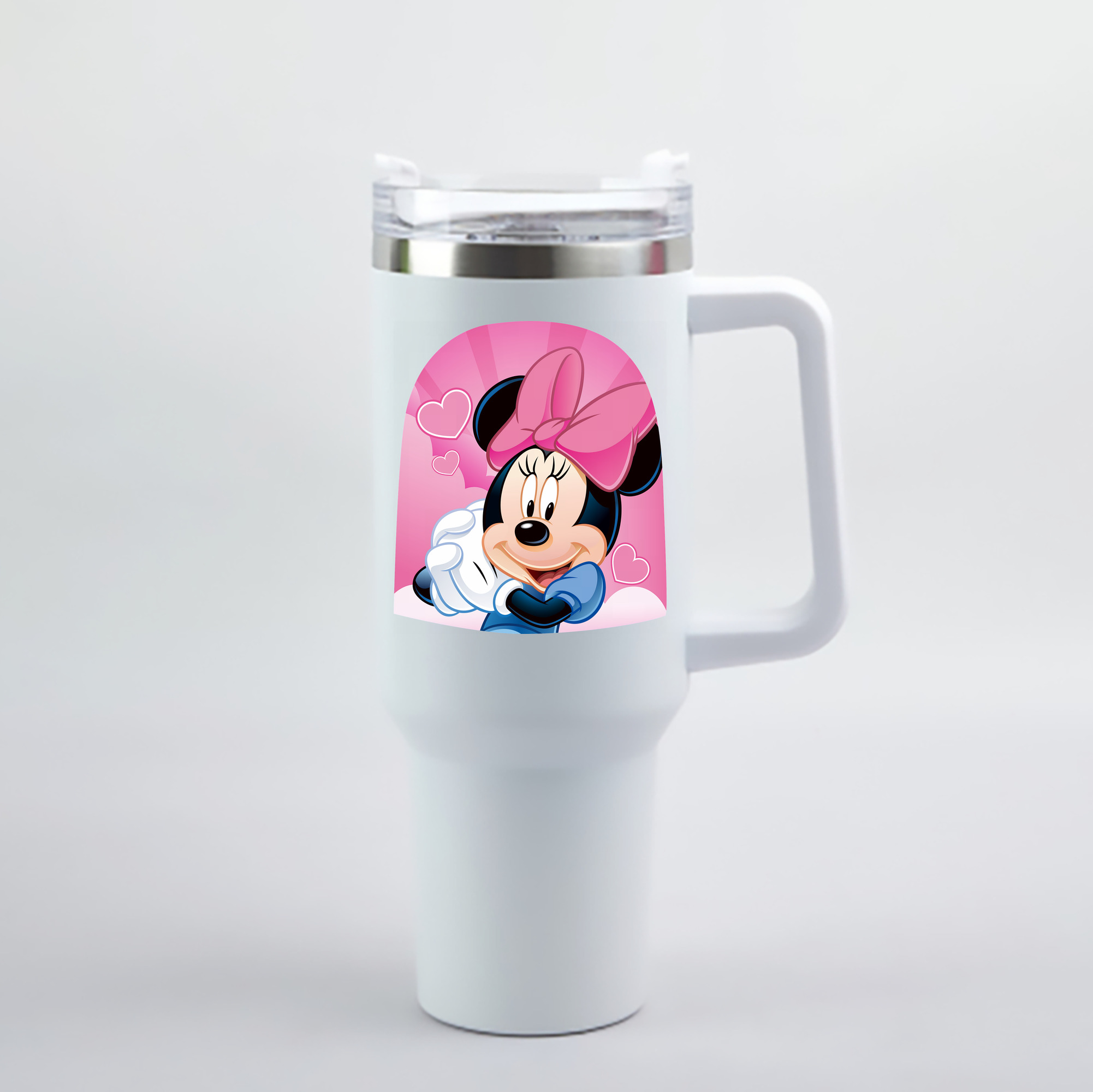 （画像用） ミッキーマウス Mickey Mouse 1200mL車用タンブラー - クリスタルステッカー（プラスチックストロー付き）