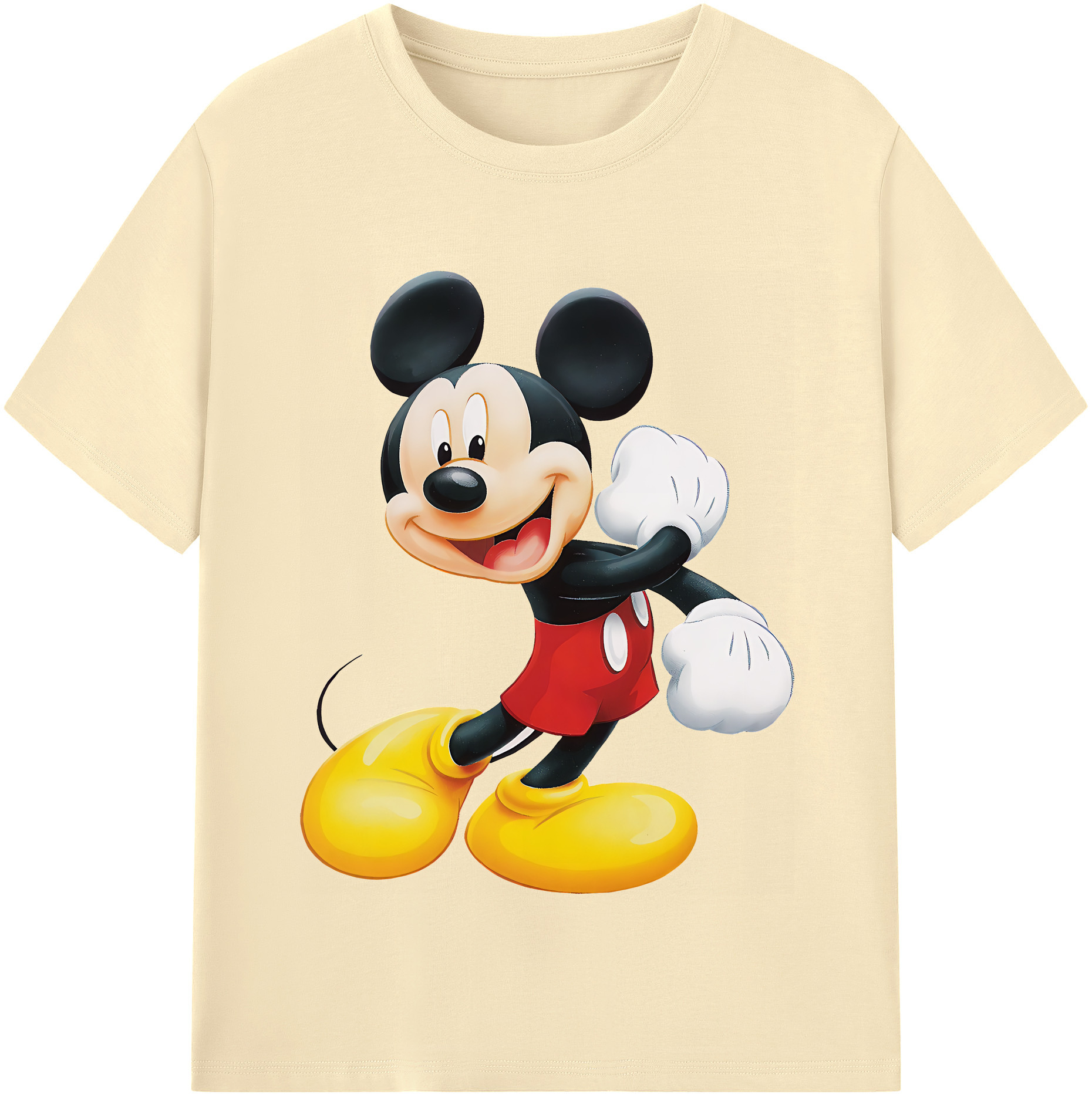 （画像用） ミッキーマウス Mickey Mouse 綿100％半袖Tシャツ（フロントプリント）