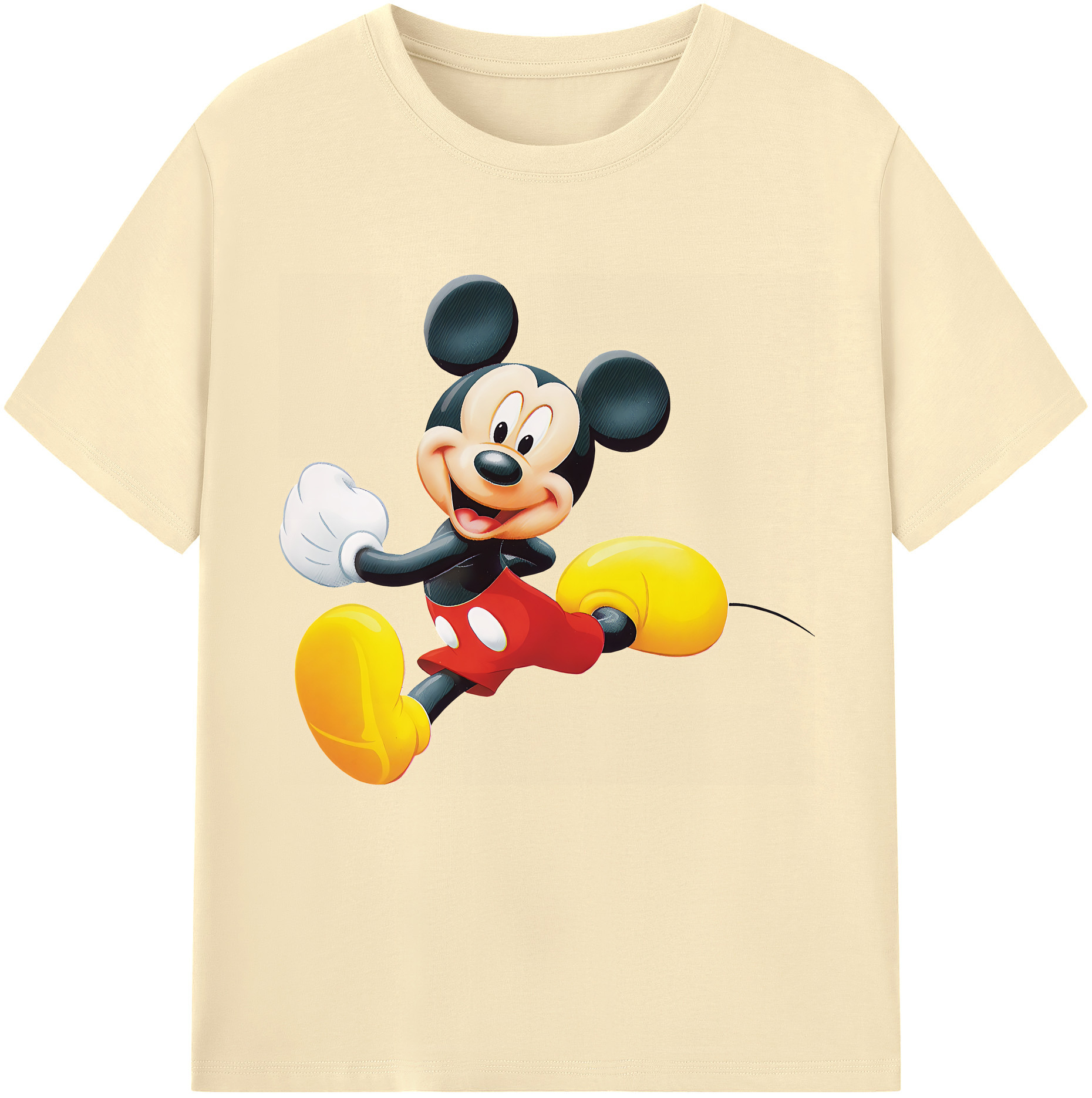 （画像用） ミッキーマウス Mickey Mouse 綿100％半袖Tシャツ（フロントプリント）