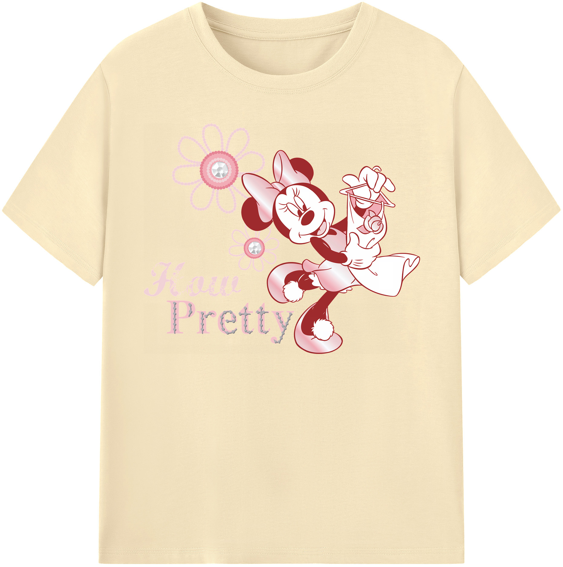（画像用） ミッキーマウス Mickey Mouse 綿100％半袖Tシャツ（フロントプリント）