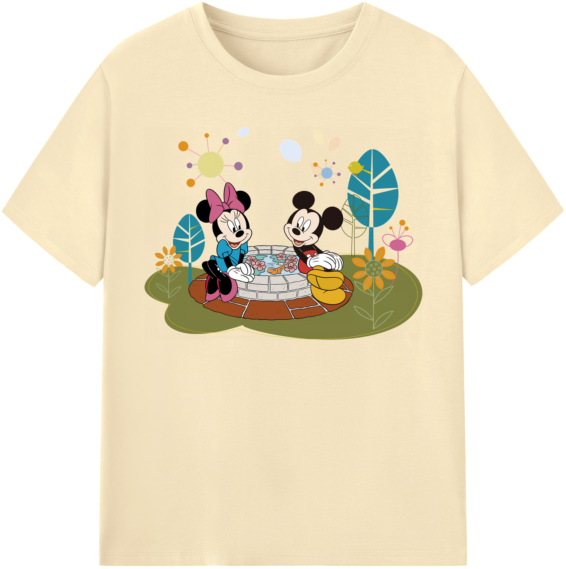 （画像用） ミッキーマウス Mickey Mouse 綿100％半袖Tシャツ（フロントプリント）