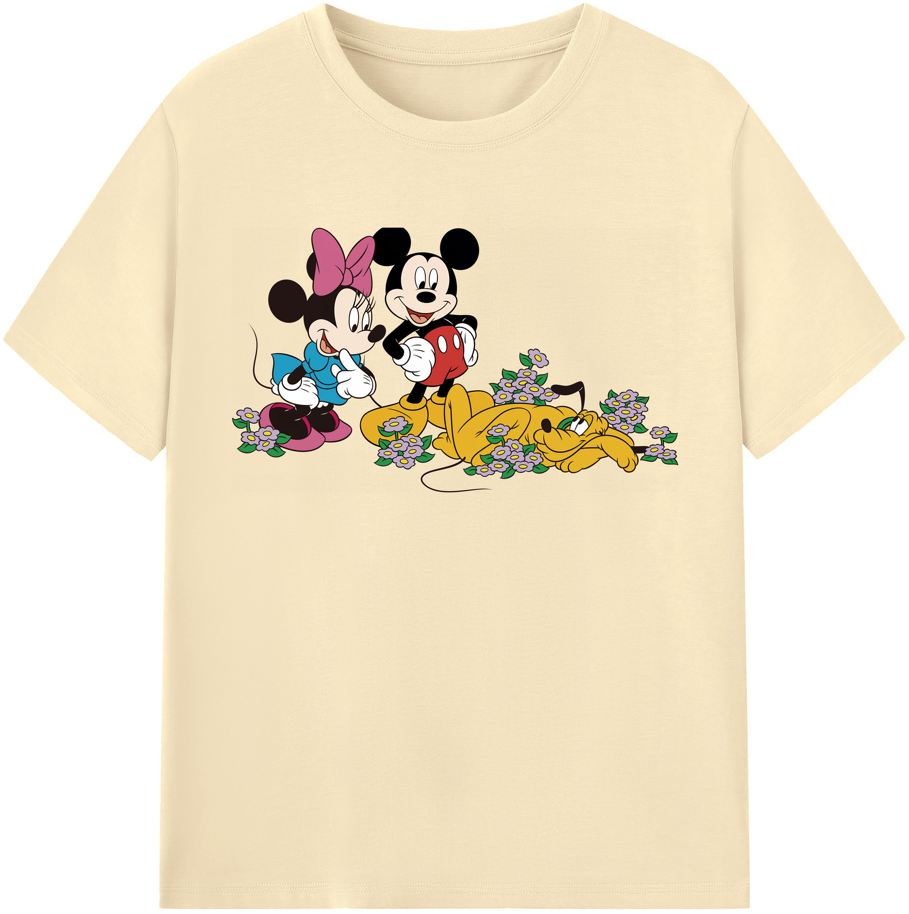 （画像用） ミッキーマウス Mickey Mouse 綿100％半袖Tシャツ（フロントプリント）