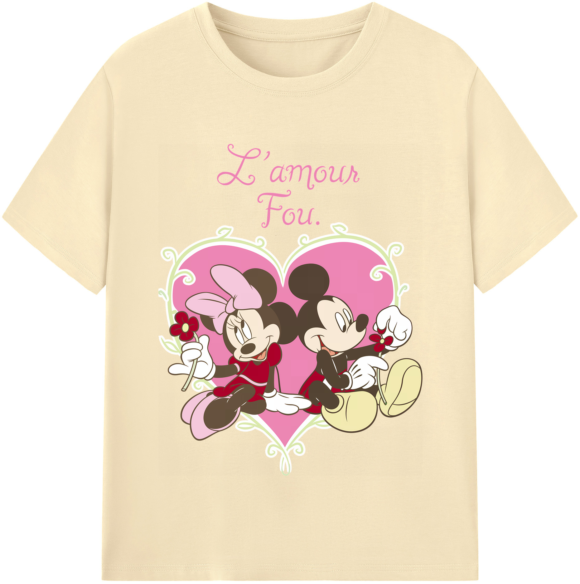 （画像用） ミッキーマウス Mickey Mouse 綿100％半袖Tシャツ（フロントプリント）