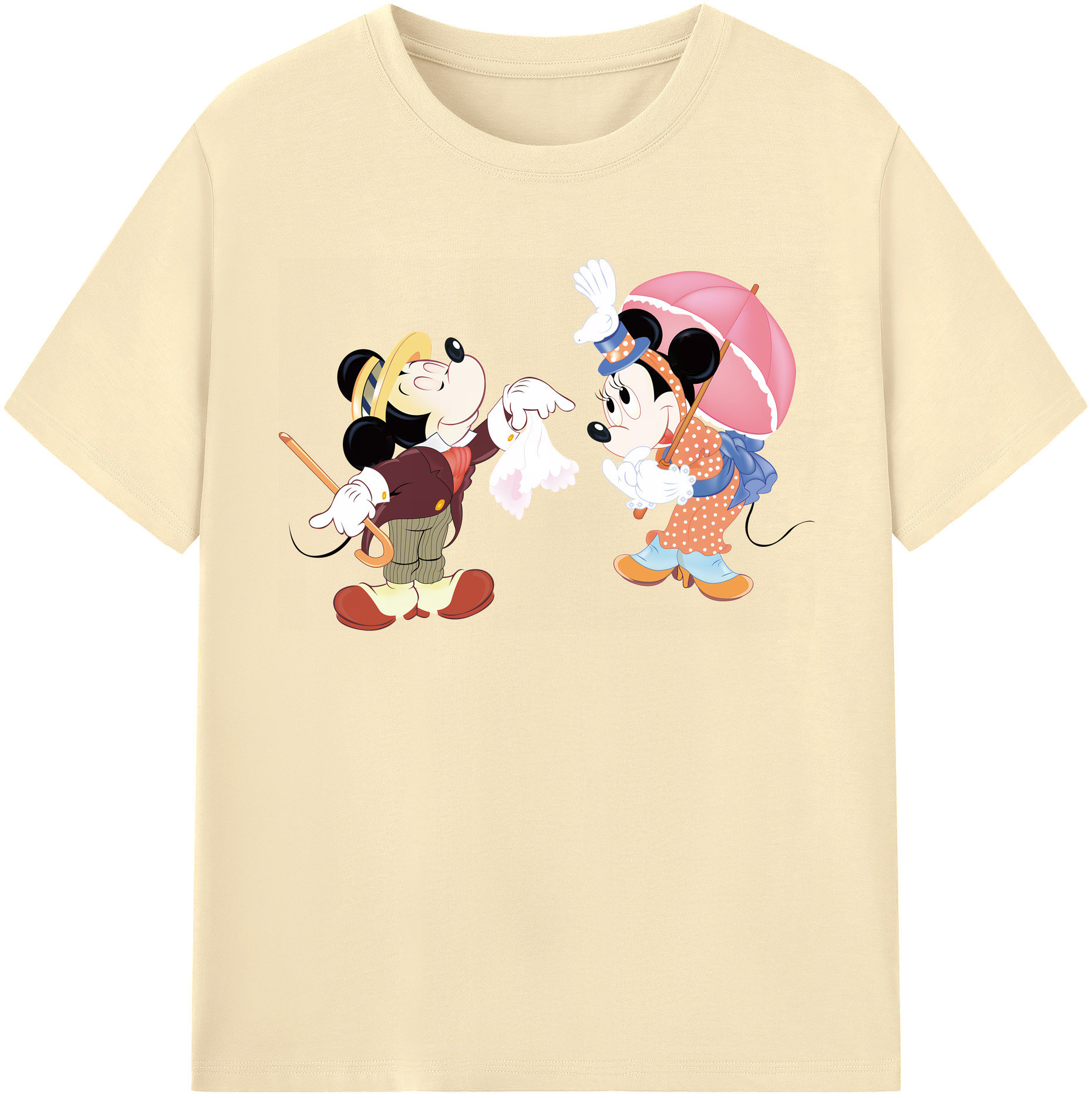 （画像用） ミッキーマウス Mickey Mouse 綿100％半袖Tシャツ（フロントプリント）
