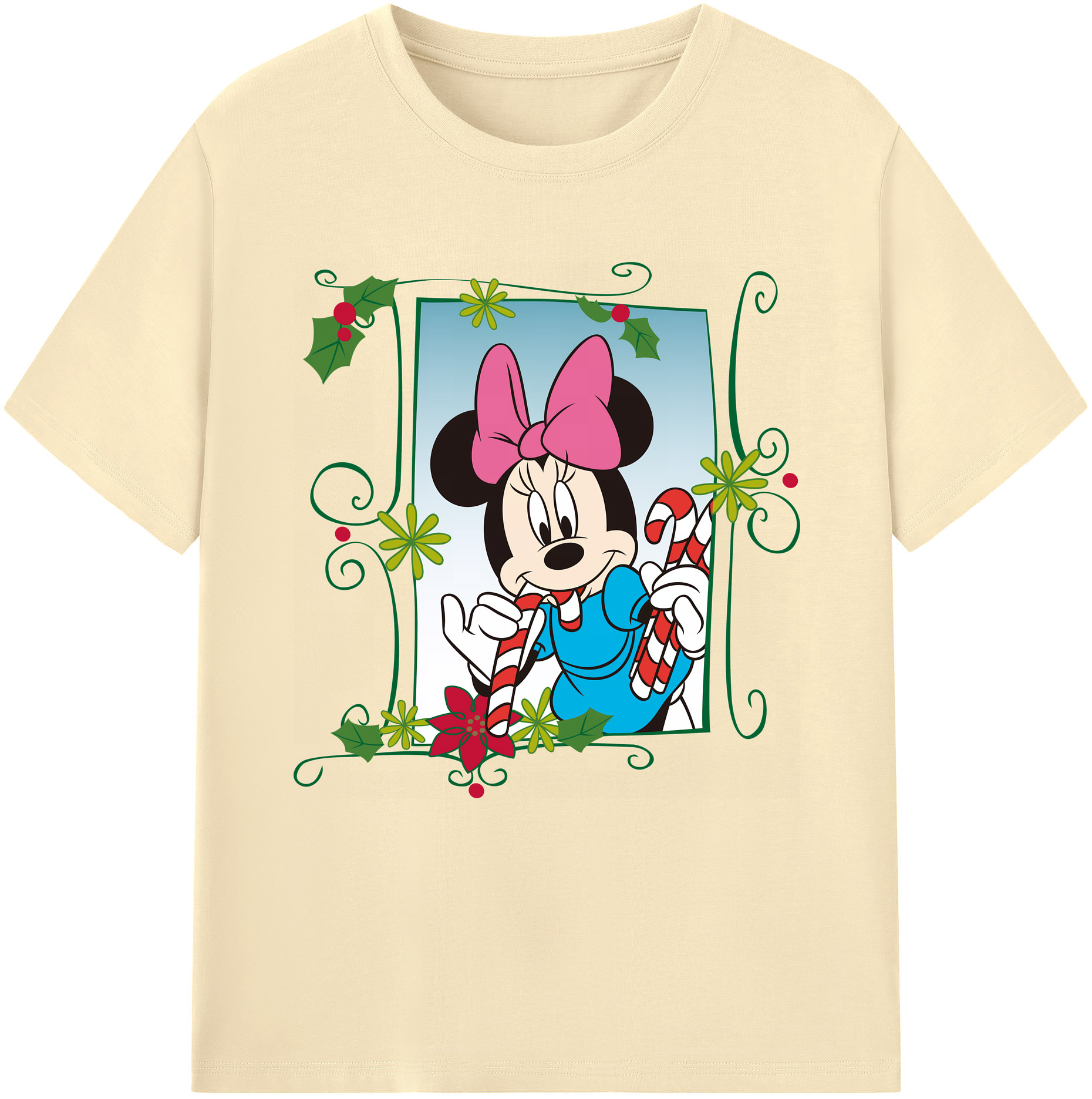（画像用） ミッキーマウス Mickey Mouse 綿100％半袖Tシャツ（フロントプリント）