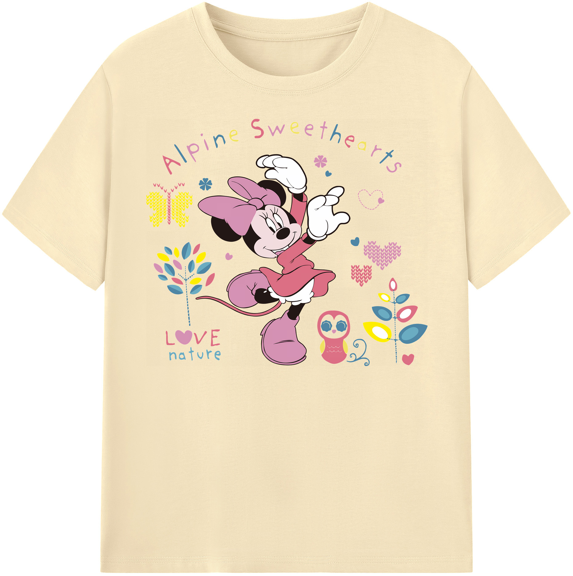 （画像用） ミッキーマウス Mickey Mouse 綿100％半袖Tシャツ（フロントプリント）