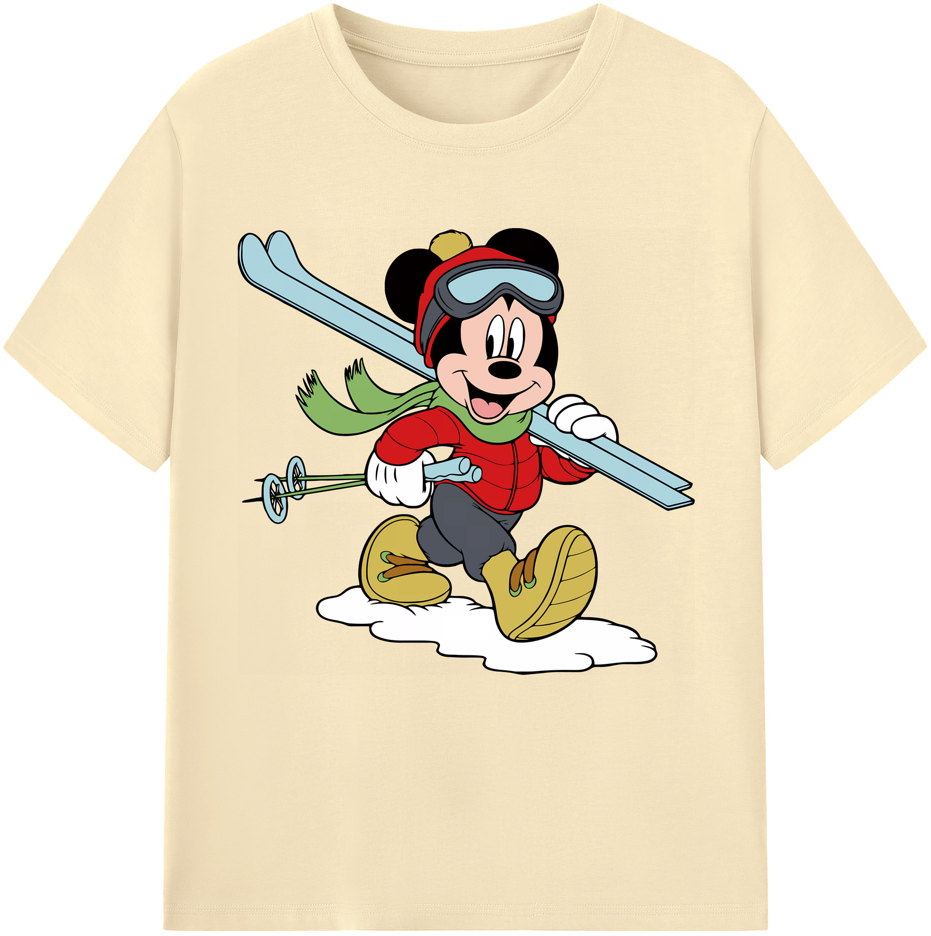 （画像用） ミッキーマウス Mickey Mouse 綿100％半袖Tシャツ（フロントプリント）