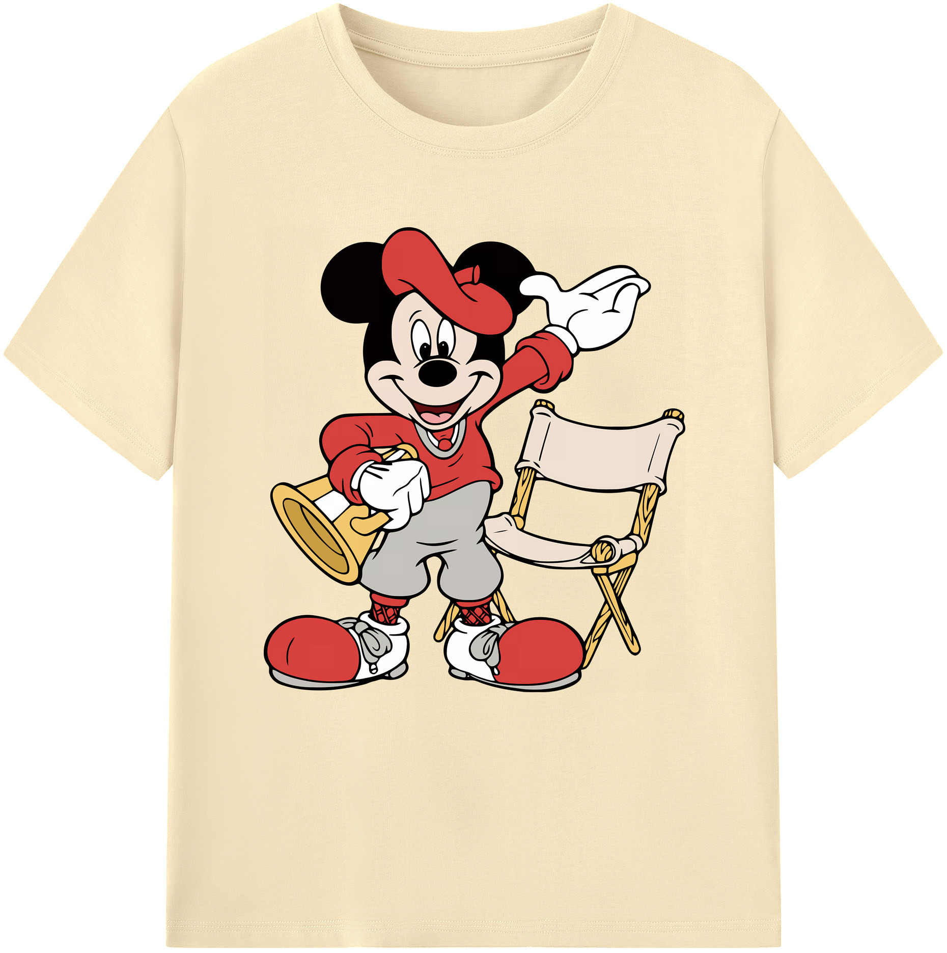 （画像用） ミッキーマウス Mickey Mouse 綿100％半袖Tシャツ（フロントプリント）