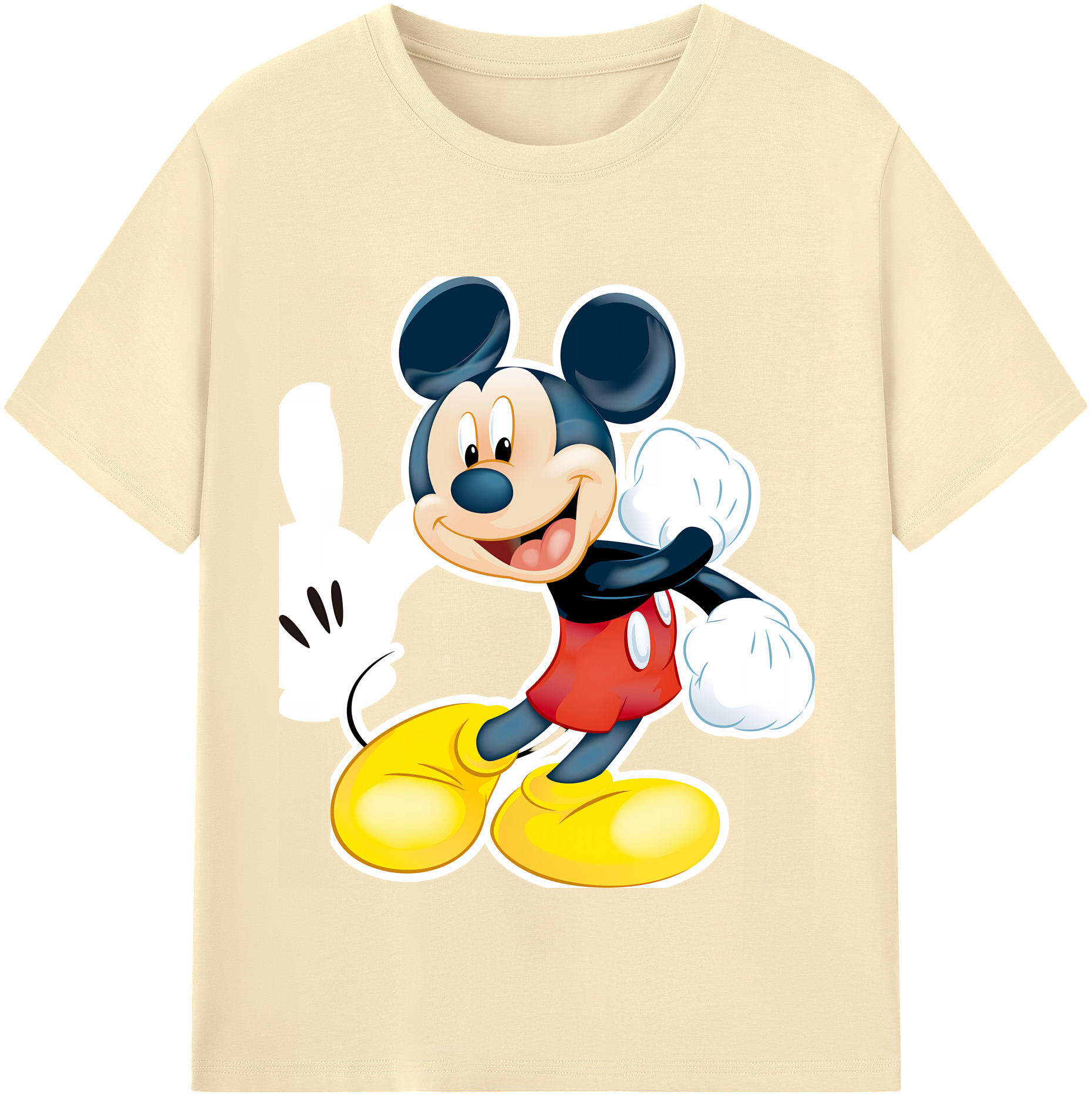 （画像用） ミッキーマウス Mickey Mouse 綿100％半袖Tシャツ（フロントプリント）
