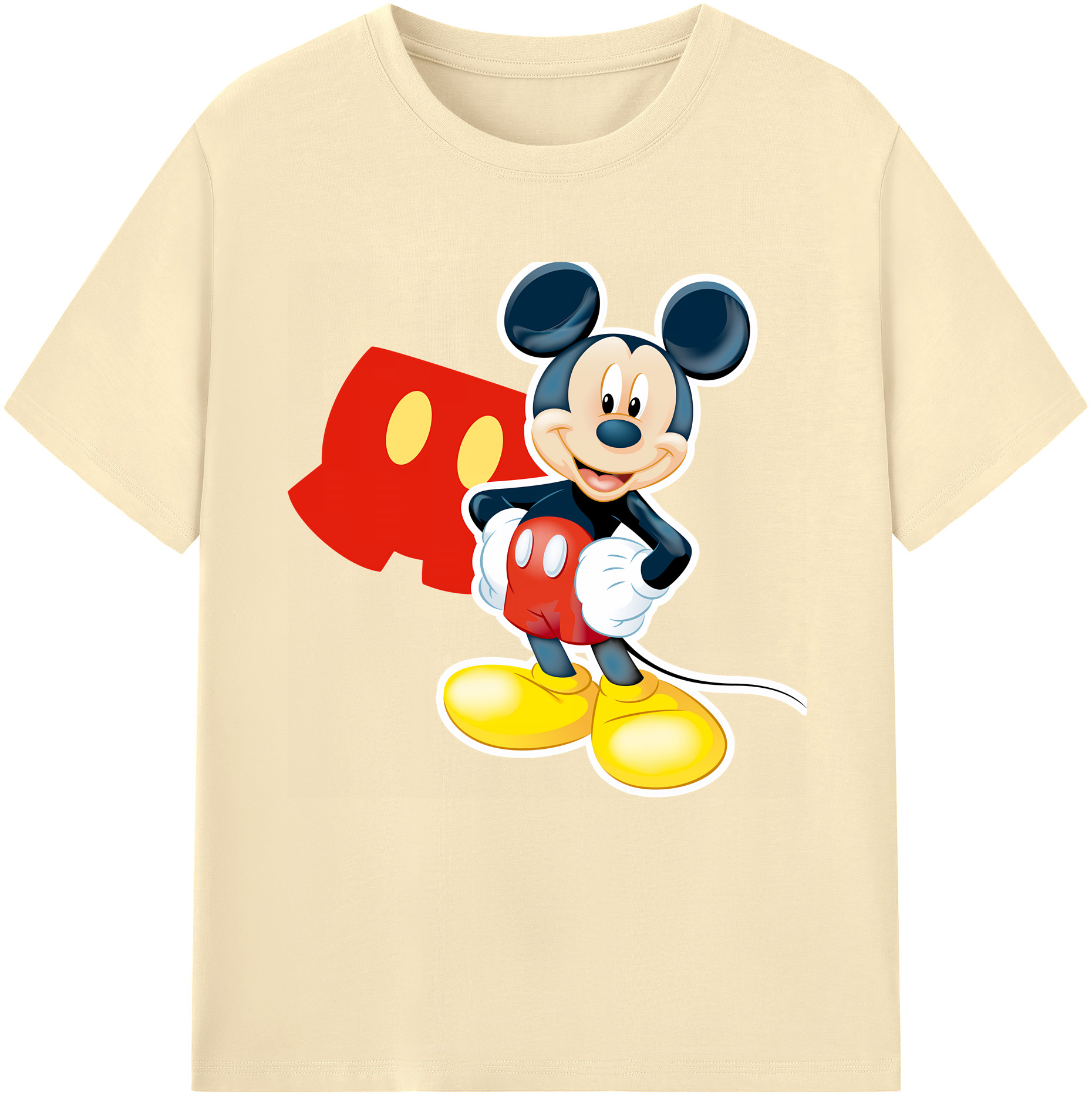 （画像用） ミッキーマウス Mickey Mouse 綿100％半袖Tシャツ（フロントプリント）