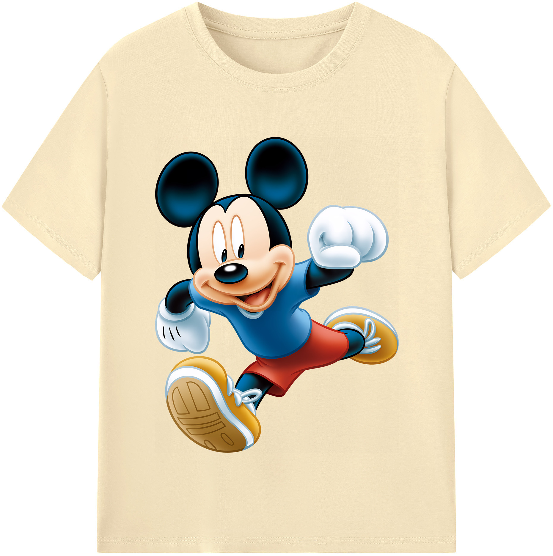 （画像用） ミッキーマウス Mickey Mouse 綿100％半袖Tシャツ（フロントプリント）