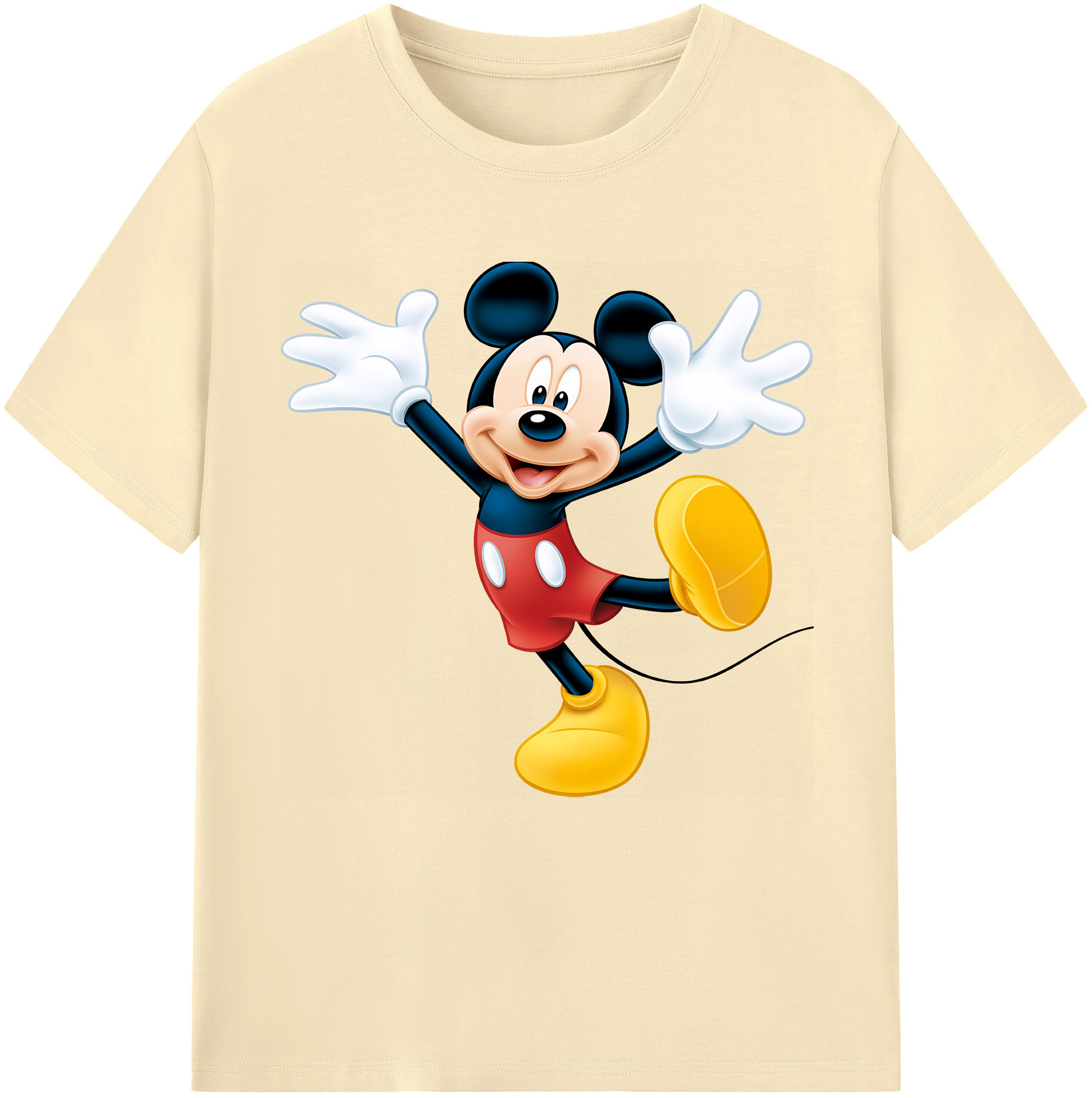 （画像用） ミッキーマウス Mickey Mouse 綿100％半袖Tシャツ（フロントプリント）