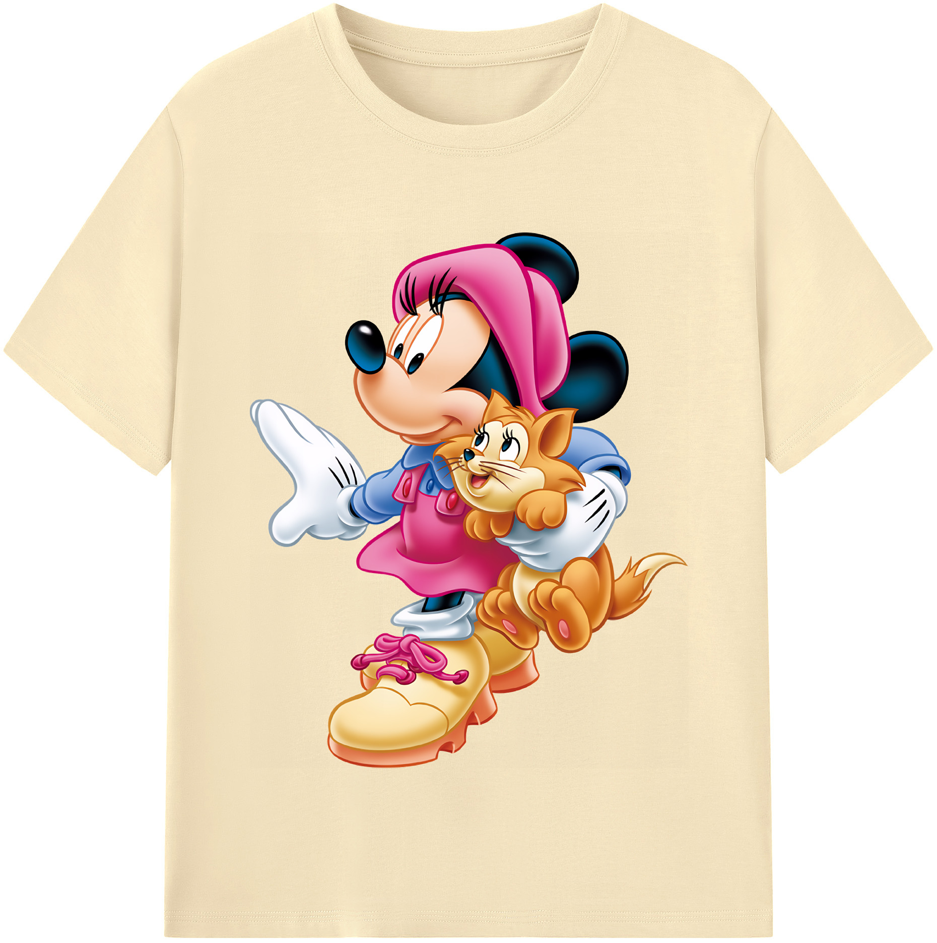 （画像用） ミッキーマウス Mickey Mouse 綿100％半袖Tシャツ（フロントプリント）