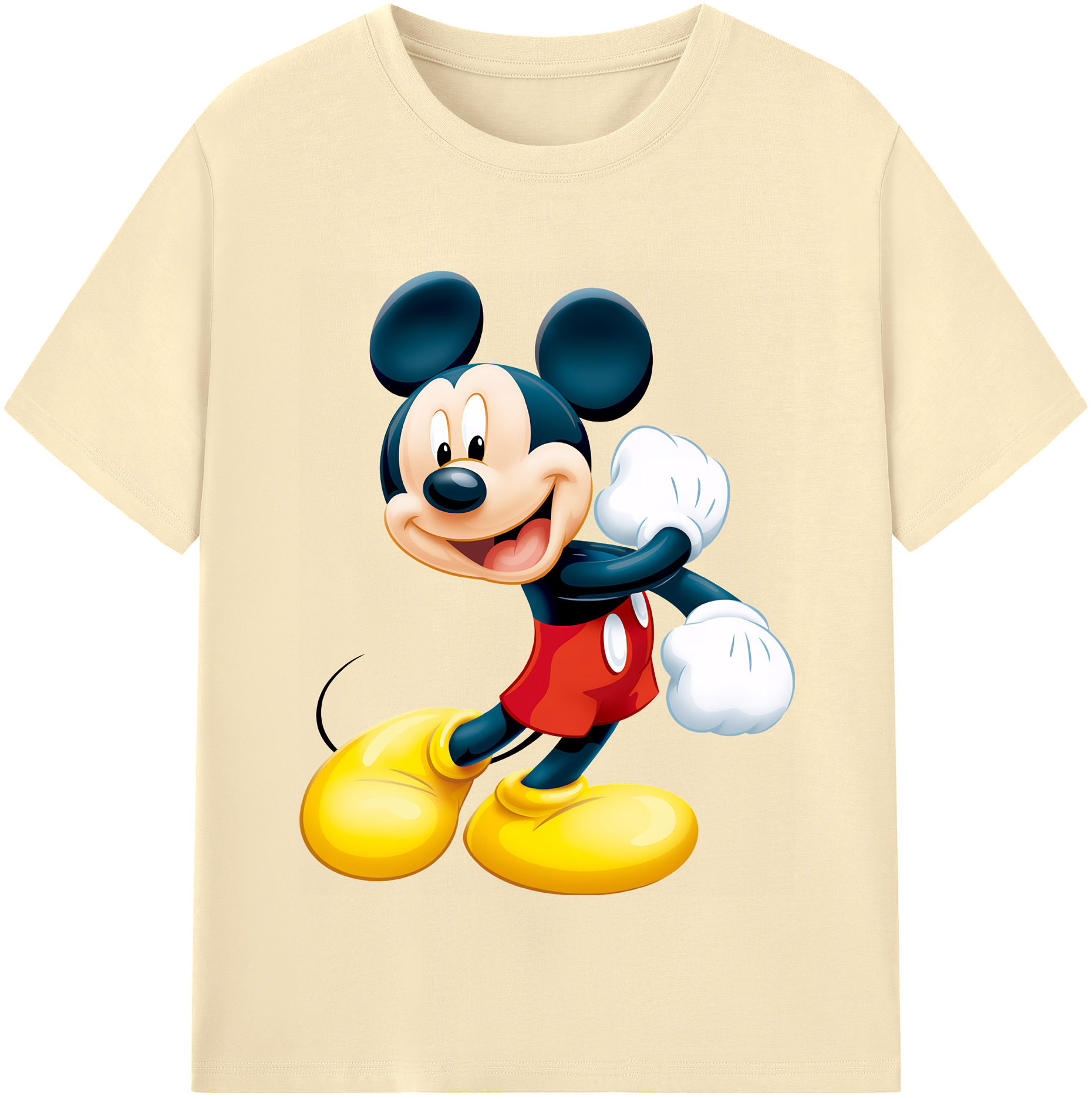 （画像用） ミッキーマウス Mickey Mouse 綿100％半袖Tシャツ（フロントプリント）