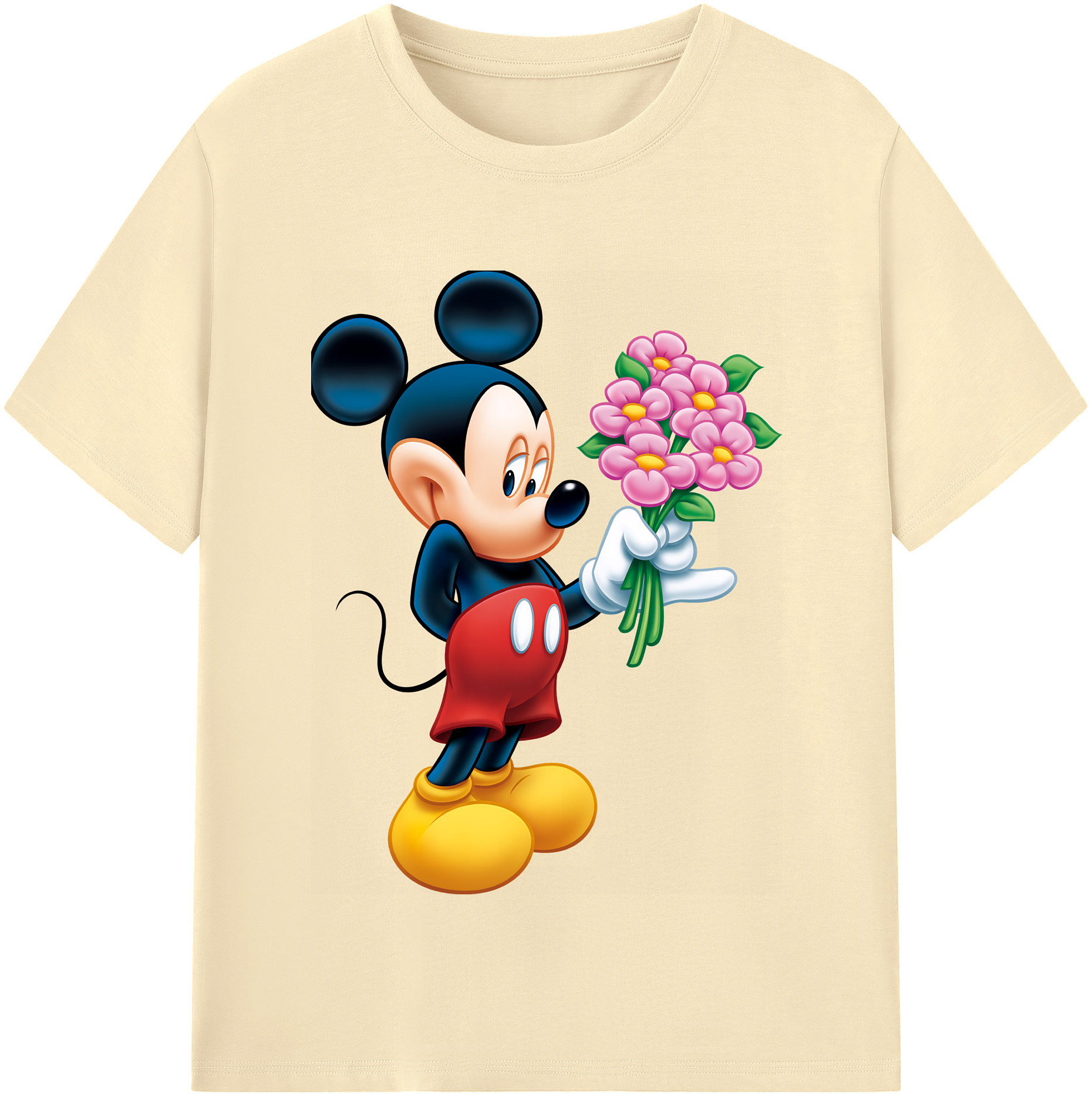 （画像用） ミッキーマウス Mickey Mouse 綿100％半袖Tシャツ（フロントプリント）