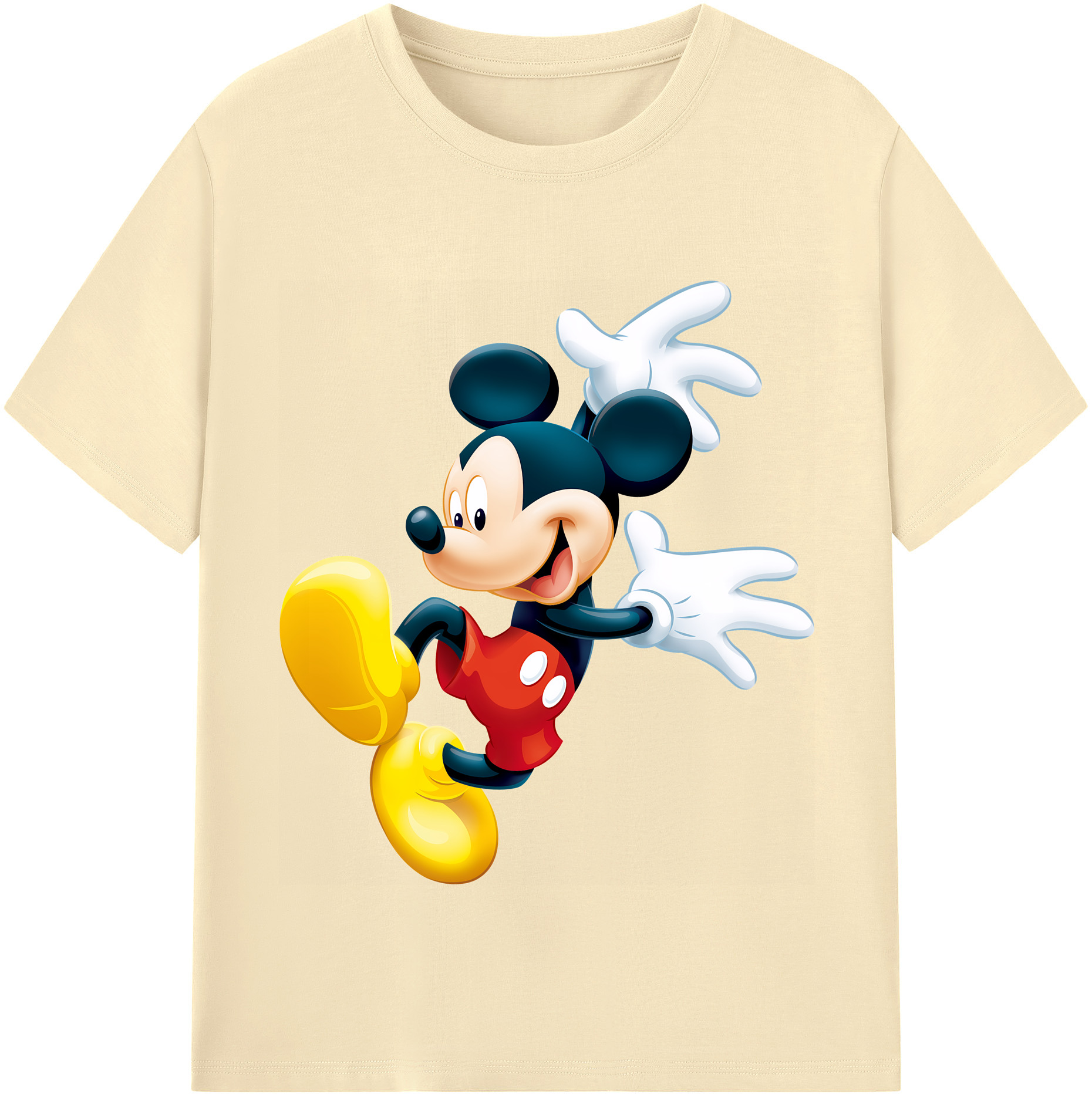 （画像用） ミッキーマウス Mickey Mouse 綿100％半袖Tシャツ（フロントプリント）