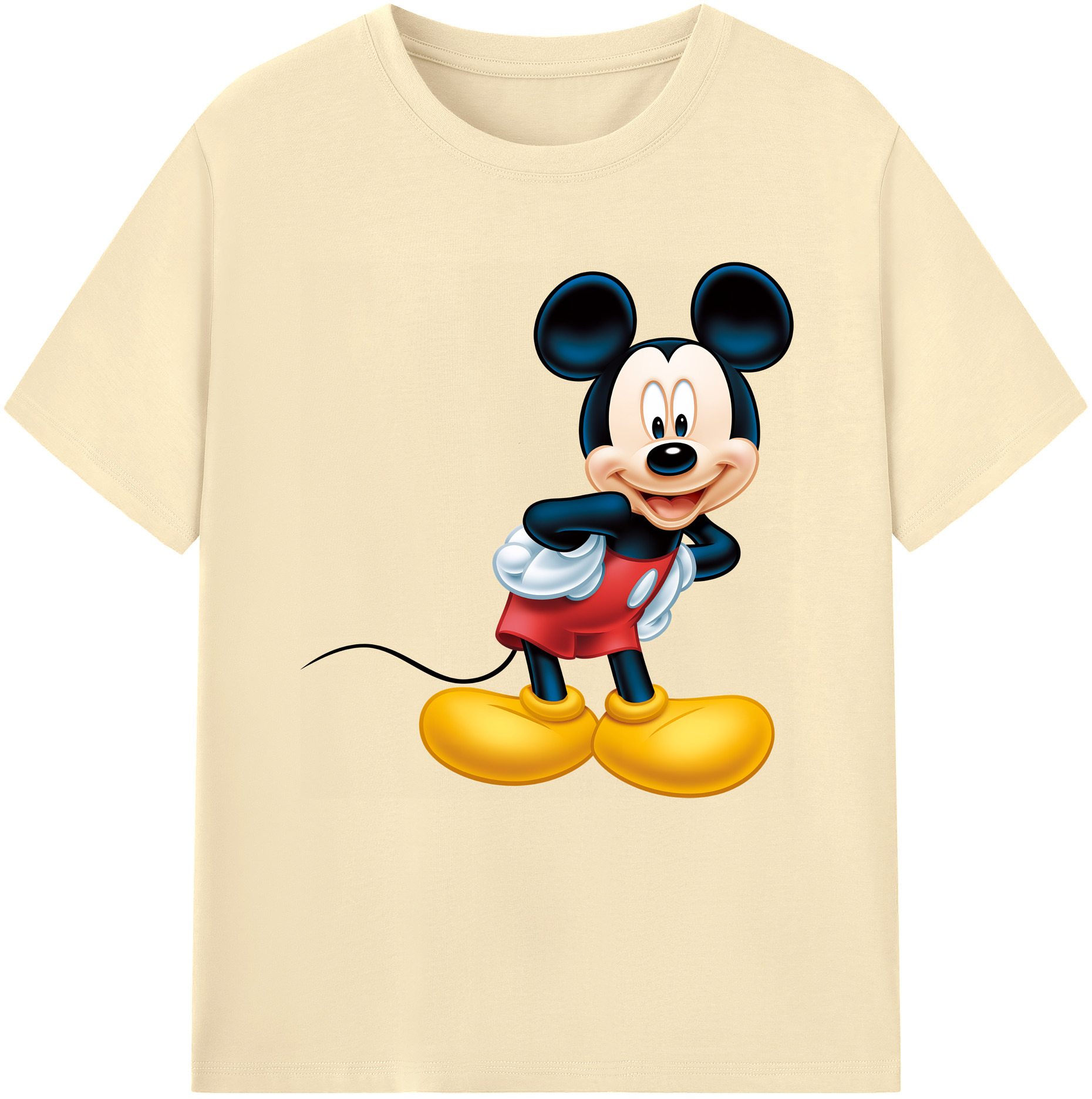 （画像用） ミッキーマウス Mickey Mouse 綿100％半袖Tシャツ（フロントプリント）