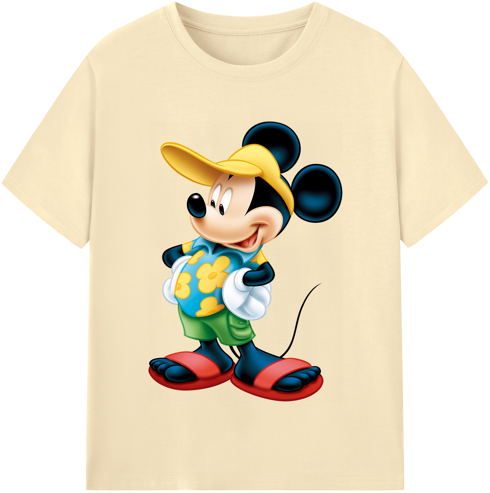（画像用） ミッキーマウス Mickey Mouse 綿100％半袖Tシャツ（フロントプリント）