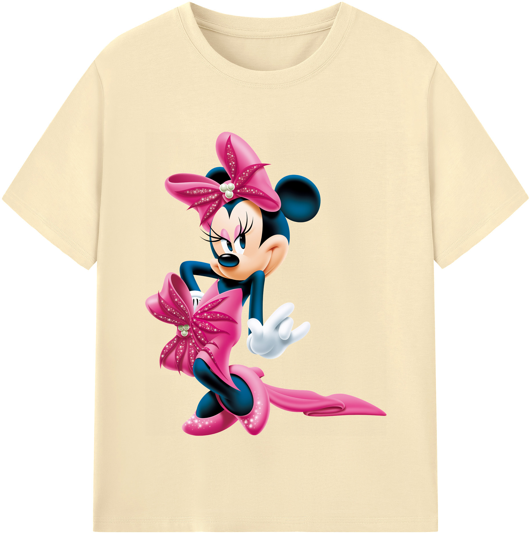 （画像用） ミッキーマウス Mickey Mouse 綿100％半袖Tシャツ（フロントプリント）