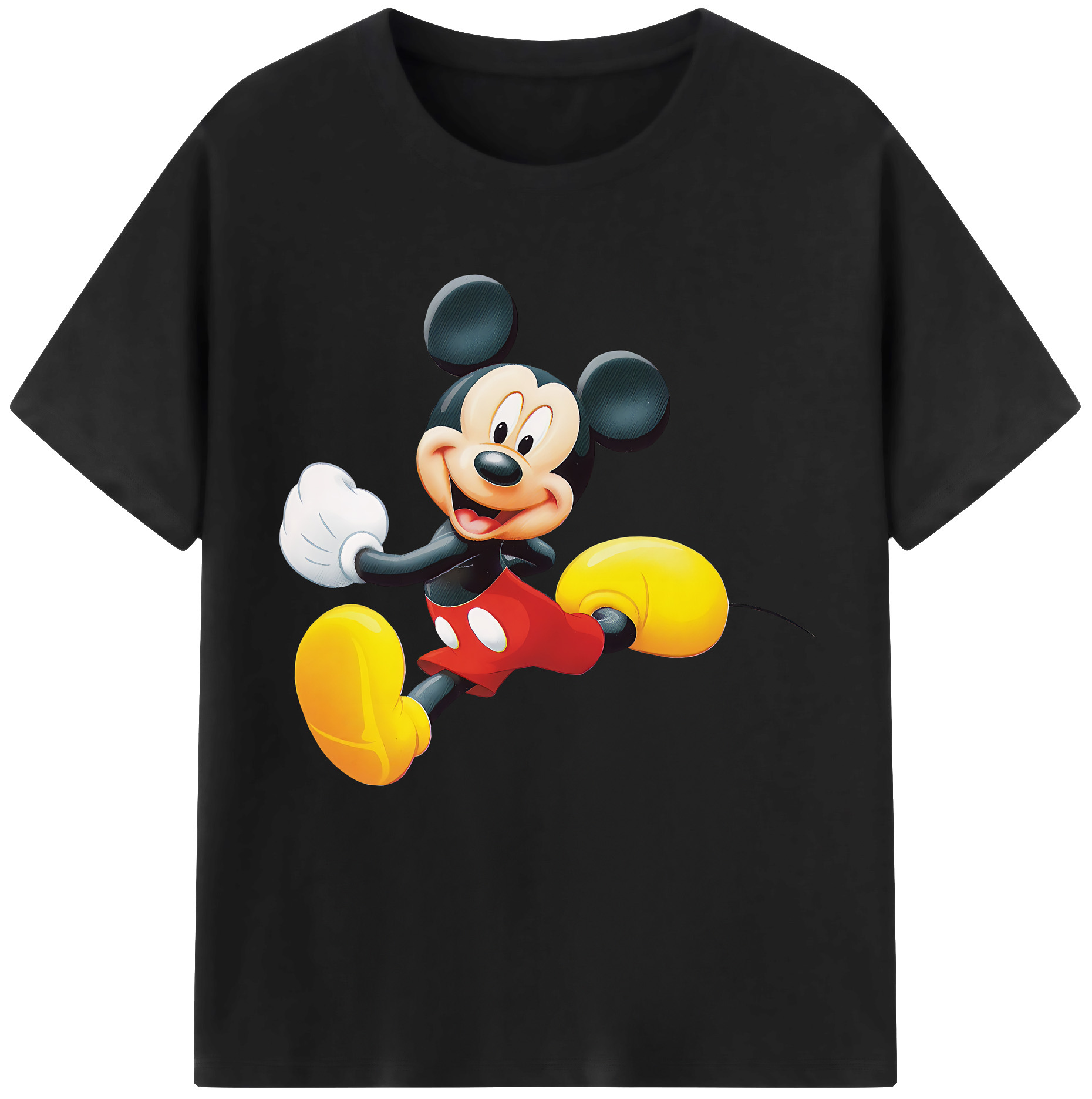（画像用） ミッキーマウス Mickey Mouse 綿100％半袖Tシャツ（フロントプリント）
