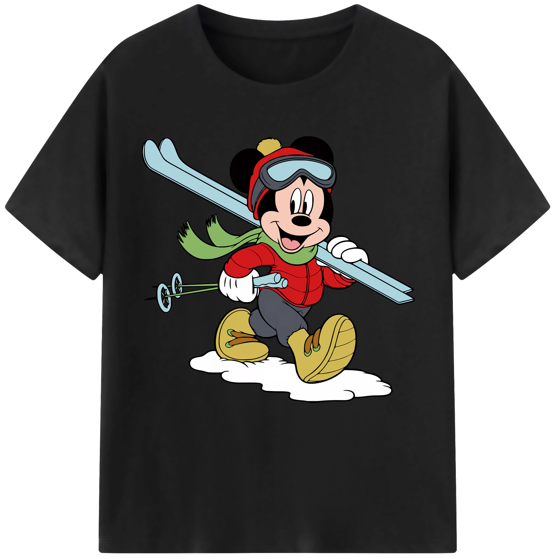 （画像用） ミッキーマウス Mickey Mouse 綿100％半袖Tシャツ（フロントプリント）