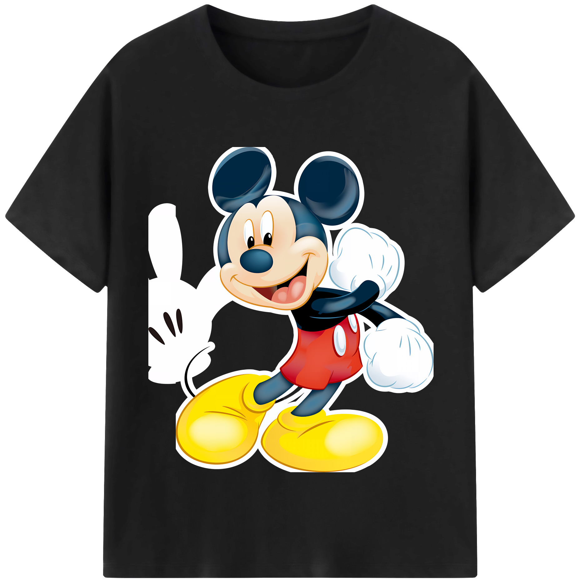 （画像用） ミッキーマウス Mickey Mouse 綿100％半袖Tシャツ（フロントプリント）