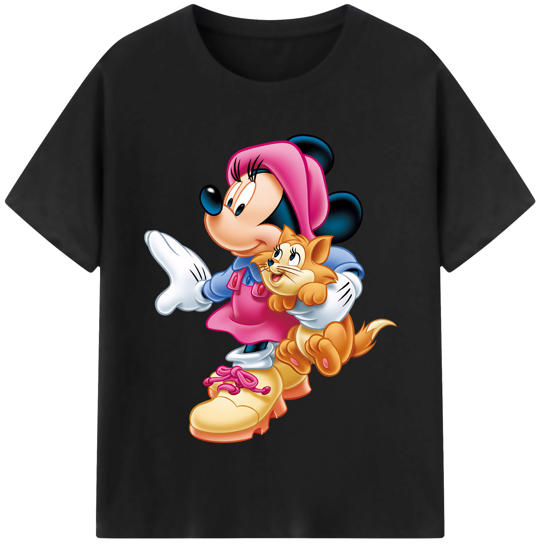 （画像用） ミッキーマウス Mickey Mouse 綿100％半袖Tシャツ（フロントプリント）