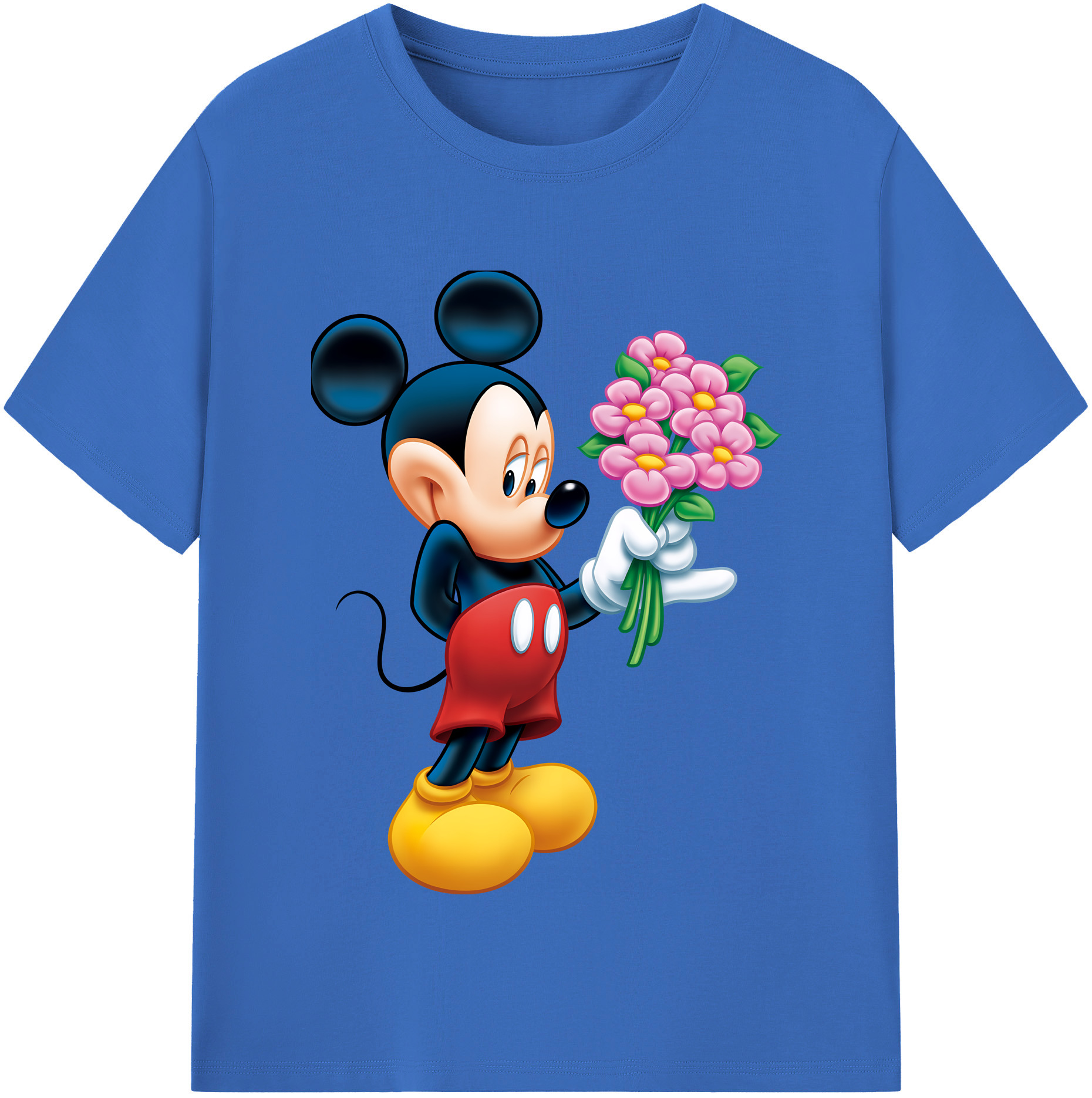 （画像用） ミッキーマウス Mickey Mouse 綿100％半袖Tシャツ（フロントプリント）