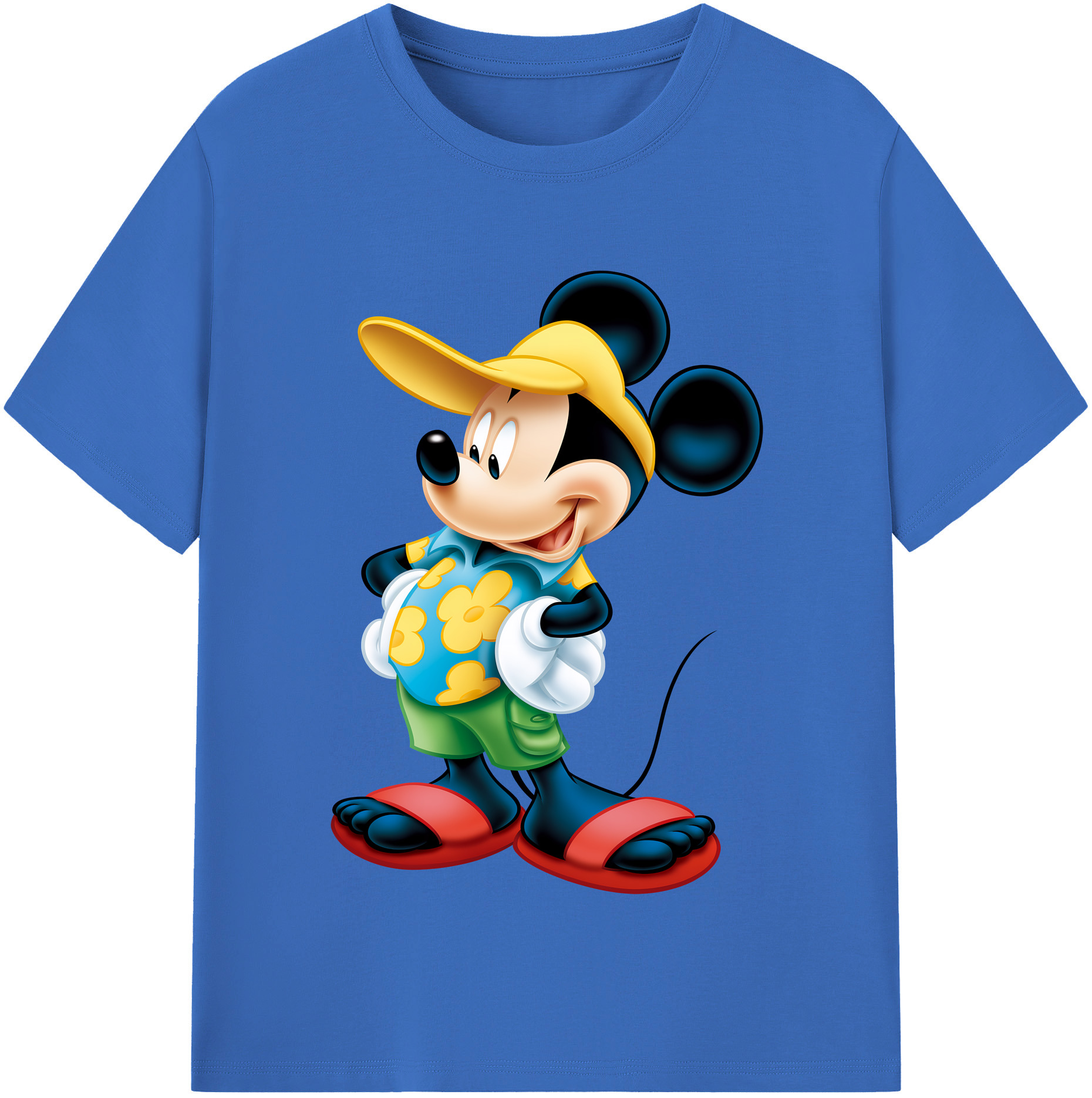 （画像用） ミッキーマウス Mickey Mouse 綿100％半袖Tシャツ（フロントプリント）