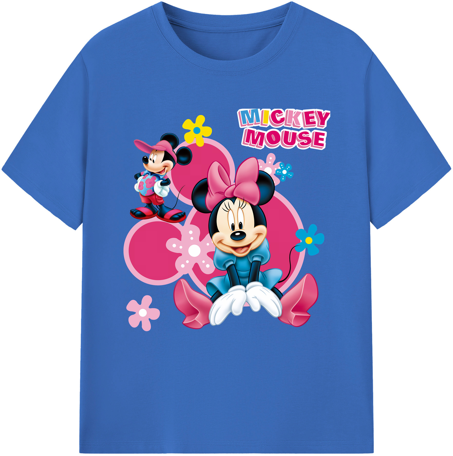 （画像用） ミッキーマウス Mickey Mouse 綿100％半袖Tシャツ（フロントプリント）