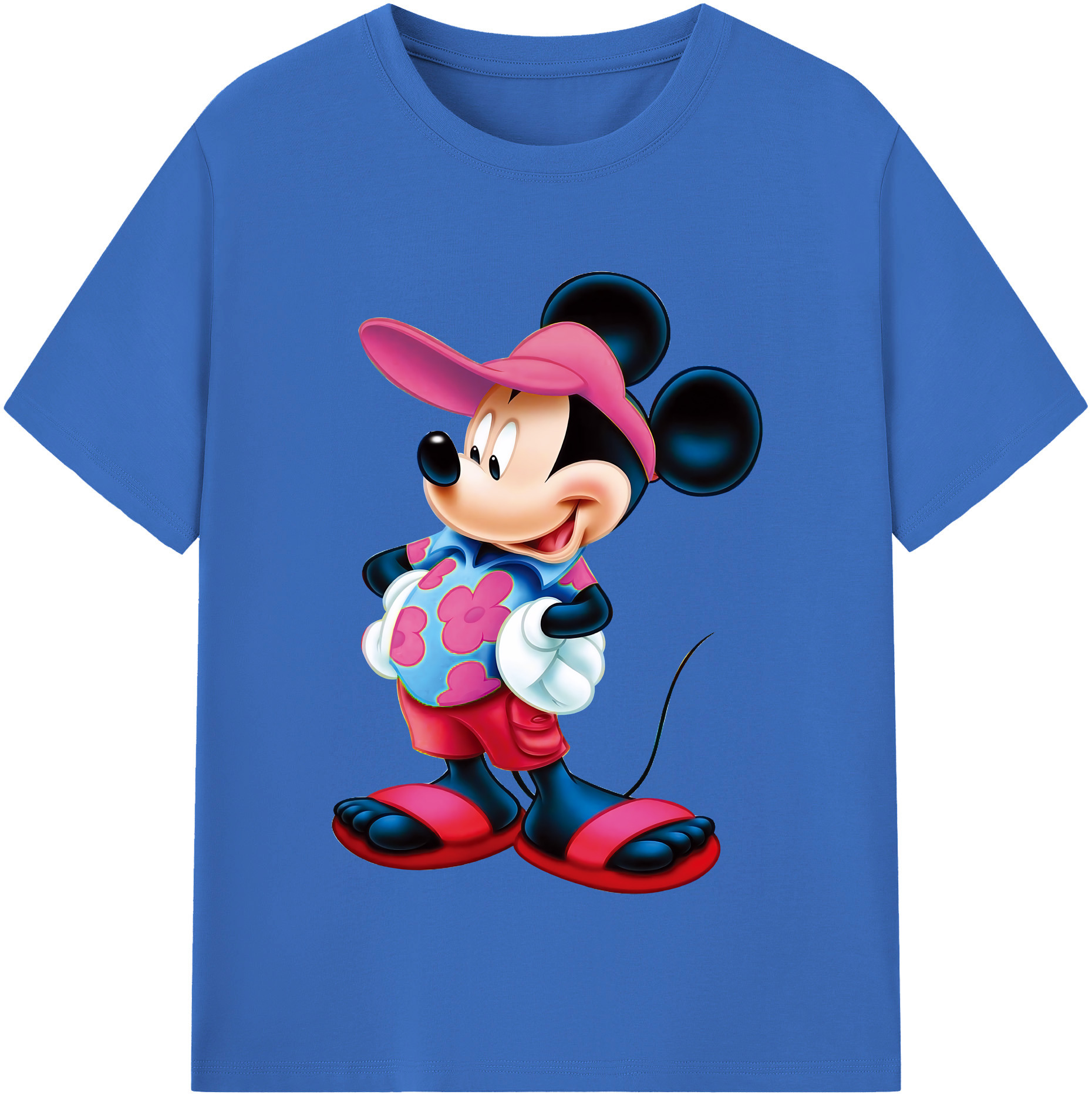 （画像用） ミッキーマウス Mickey Mouse 綿100％半袖Tシャツ（フロントプリント）