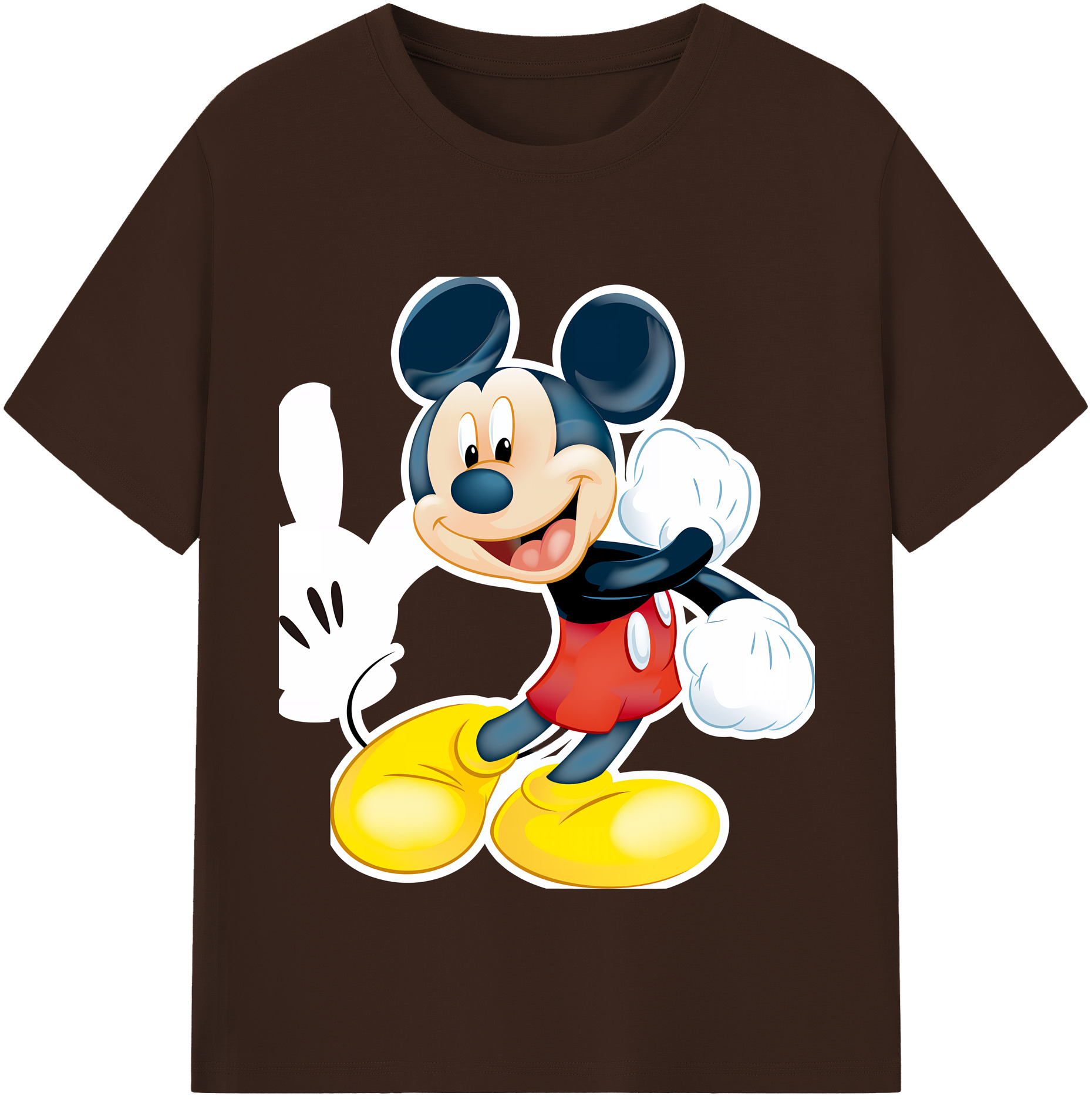 （画像用） ミッキーマウス Mickey Mouse 綿100％半袖Tシャツ（フロントプリント）