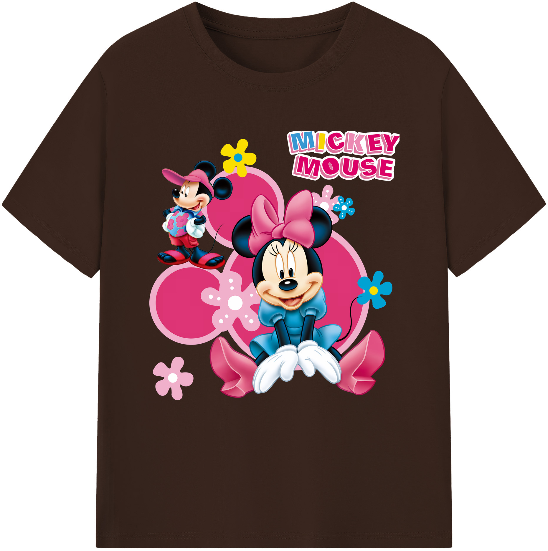 （画像用） ミッキーマウス Mickey Mouse 綿100％半袖Tシャツ（フロントプリント）