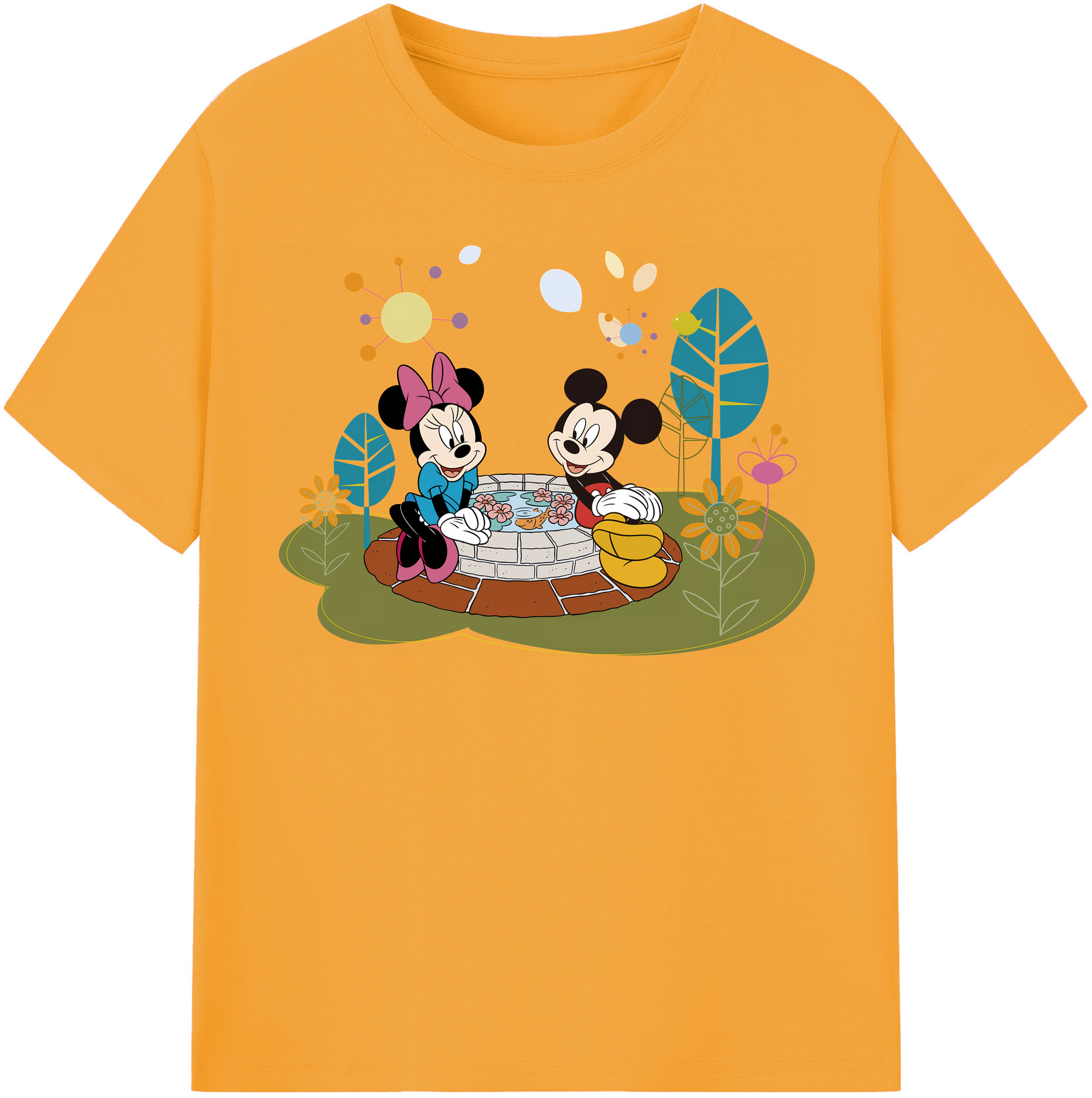 （画像用） ミッキーマウス Mickey Mouse 綿100％半袖Tシャツ（フロントプリント）
