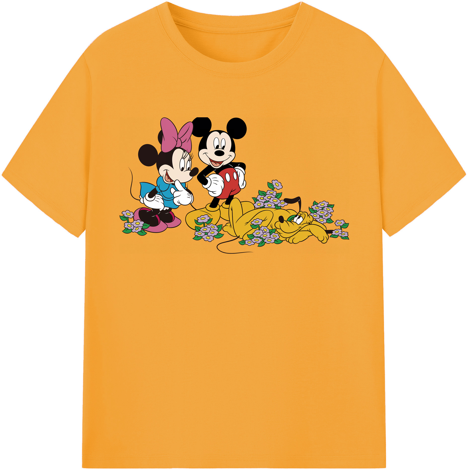 （画像用） ミッキーマウス Mickey Mouse 綿100％半袖Tシャツ（フロントプリント）