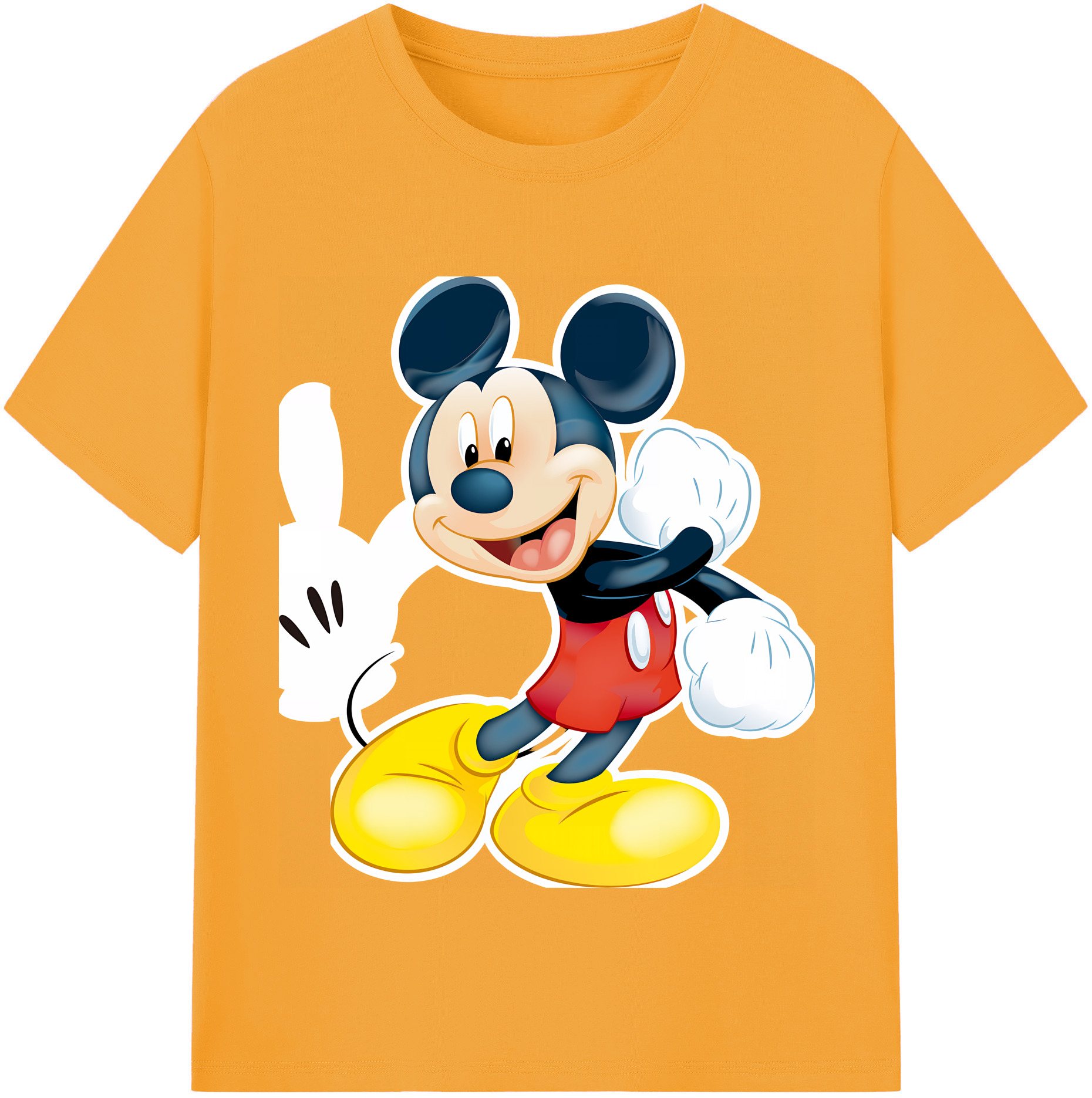 （画像用） ミッキーマウス Mickey Mouse 綿100％半袖Tシャツ（フロントプリント）