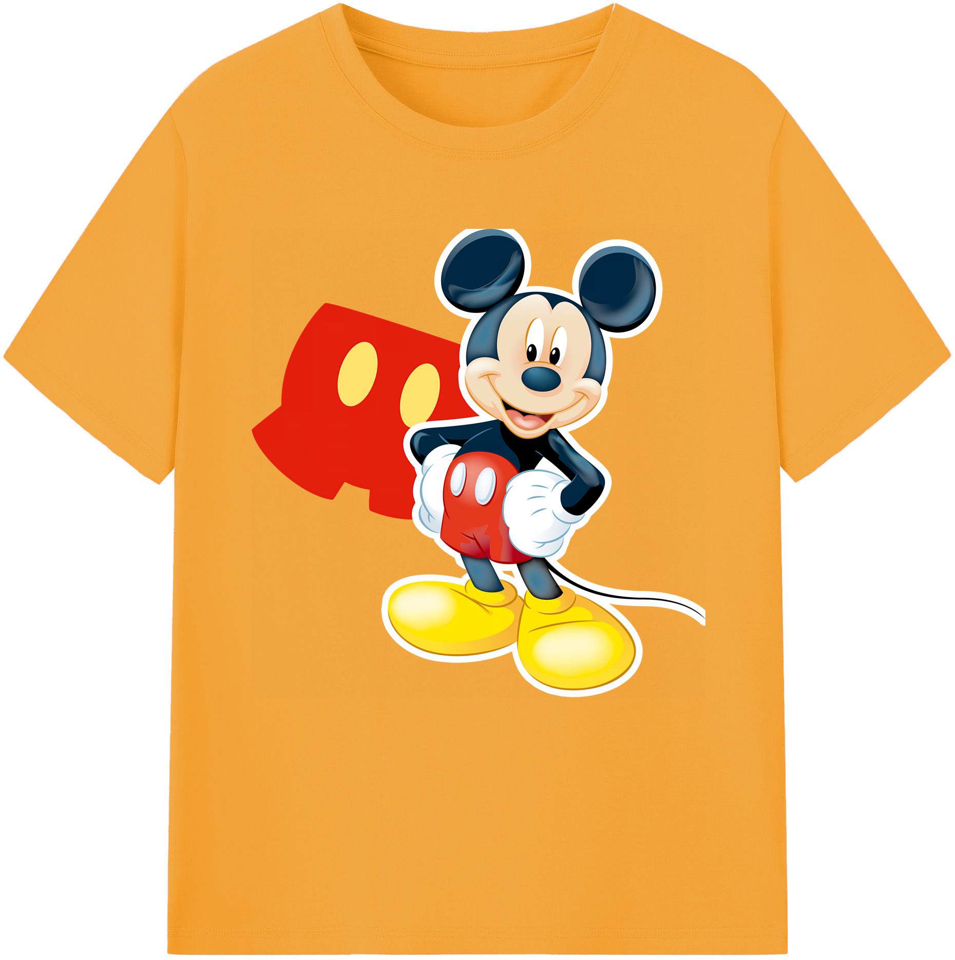 （画像用） ミッキーマウス Mickey Mouse 綿100％半袖Tシャツ（フロントプリント）