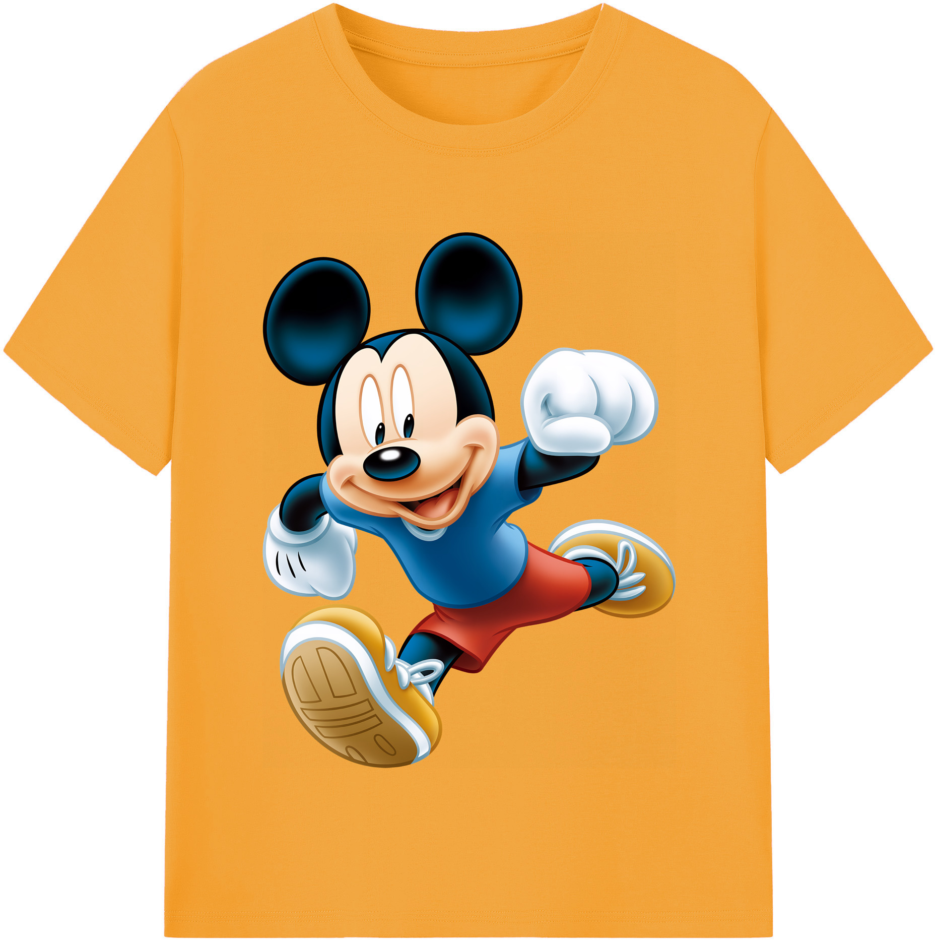 （画像用） ミッキーマウス Mickey Mouse 綿100％半袖Tシャツ（フロントプリント）