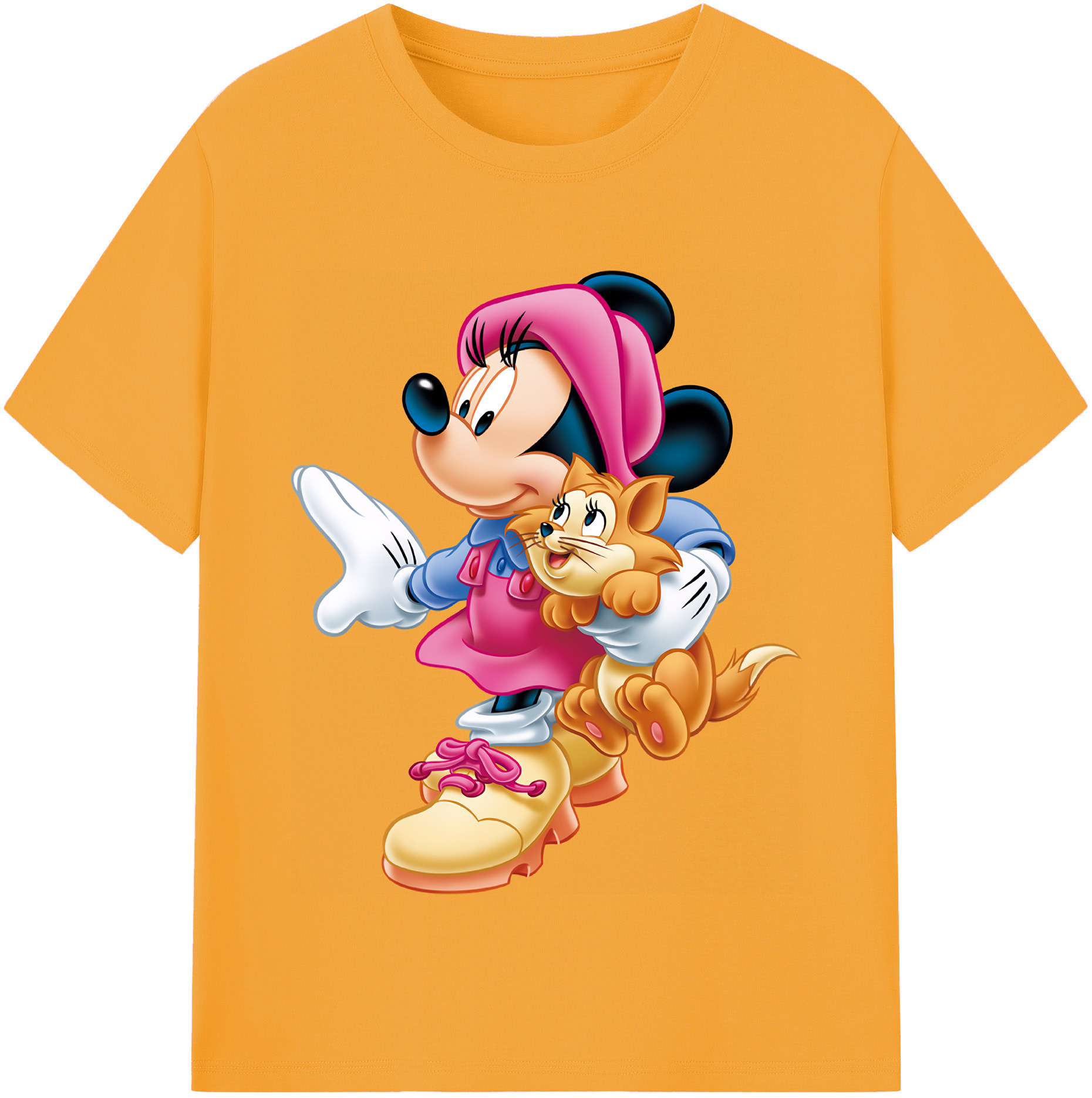 （画像用） ミッキーマウス Mickey Mouse 綿100％半袖Tシャツ（フロントプリント）