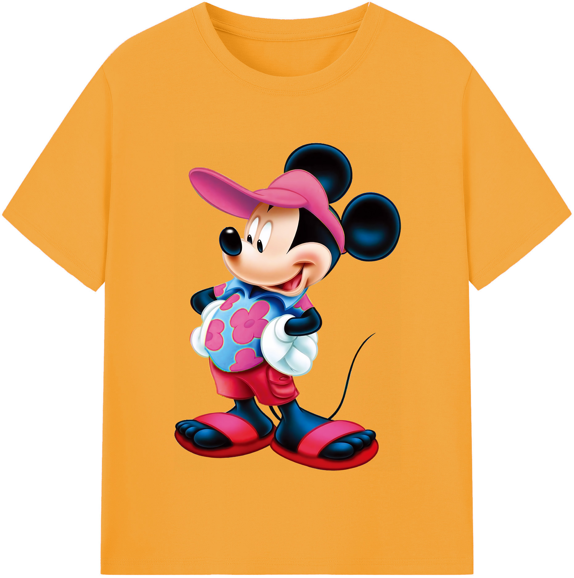 （画像用） ミッキーマウス Mickey Mouse 綿100％半袖Tシャツ（フロントプリント）