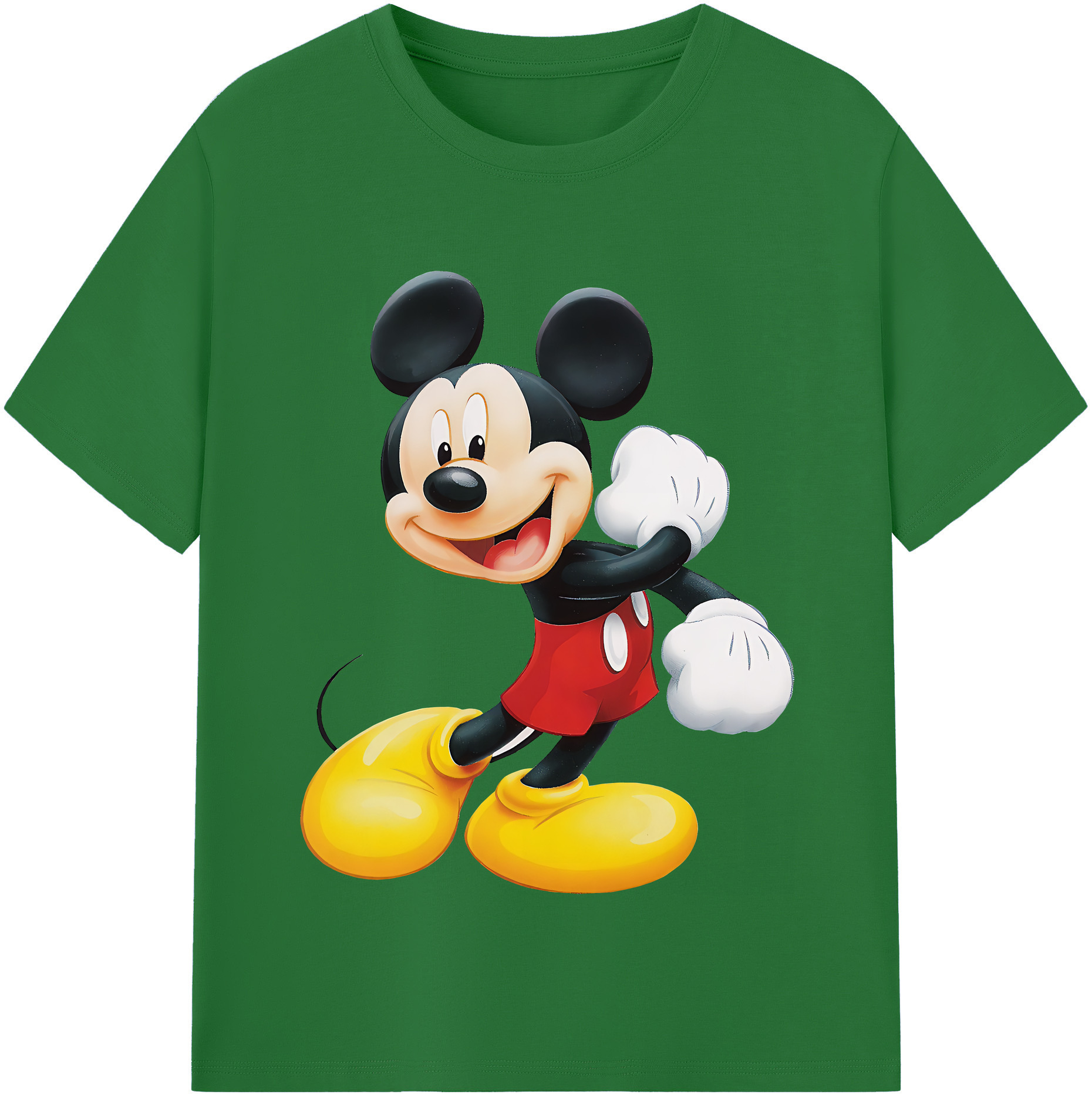 （画像用） ミッキーマウス Mickey Mouse 綿100％半袖Tシャツ（フロントプリント）