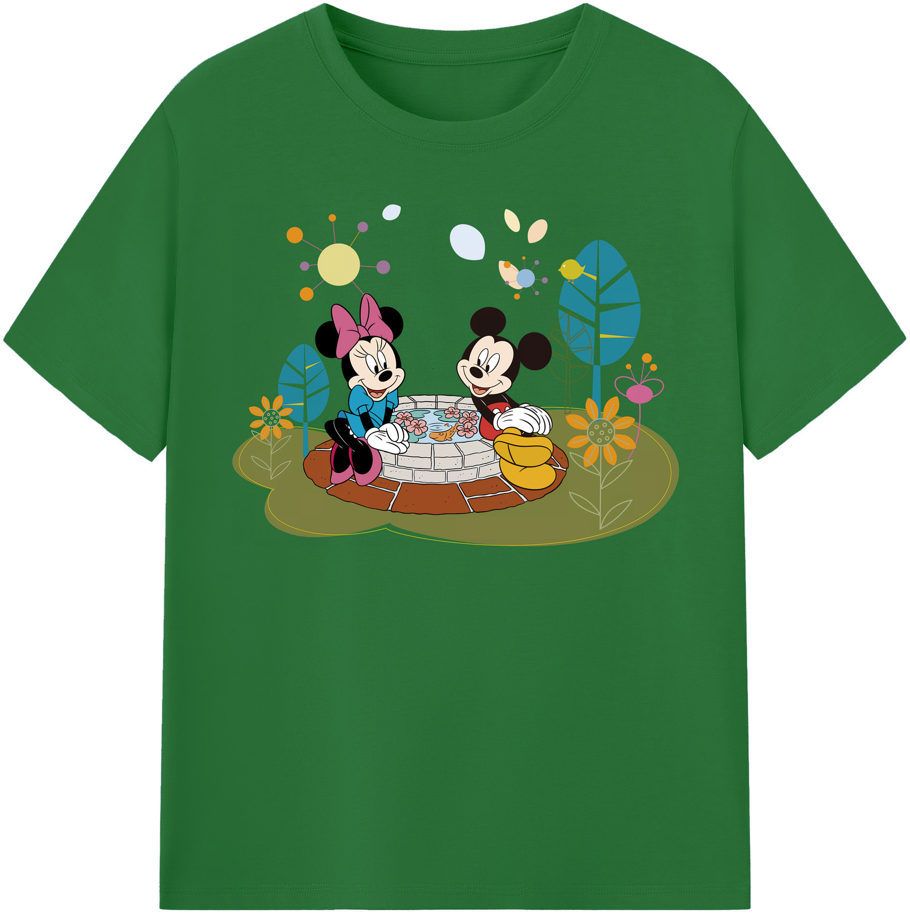 （画像用） ミッキーマウス Mickey Mouse 綿100％半袖Tシャツ（フロントプリント）